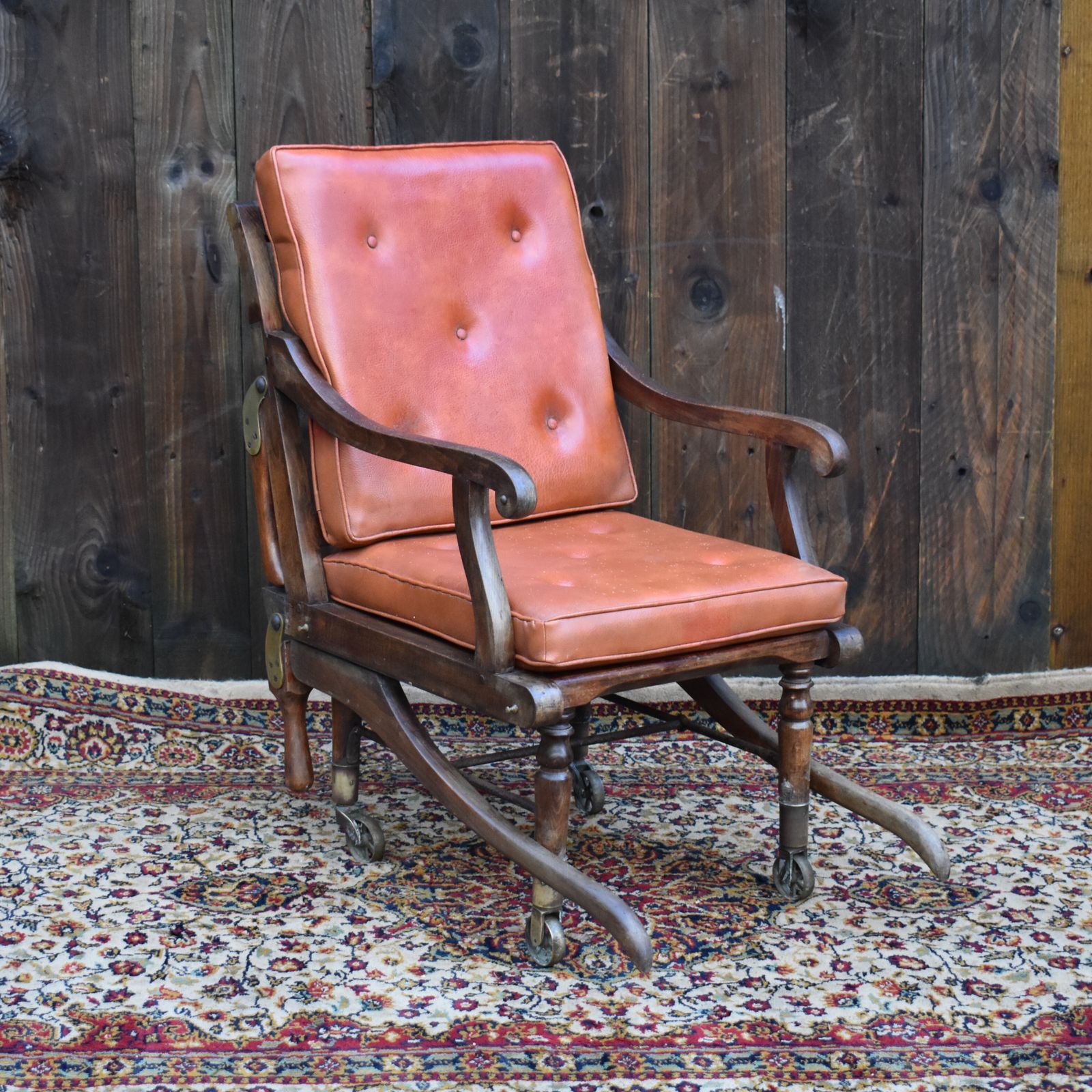 Antique Victorian Walnut Carters Style Invaild Carry Campaign Bergère Cane Chair photo buy