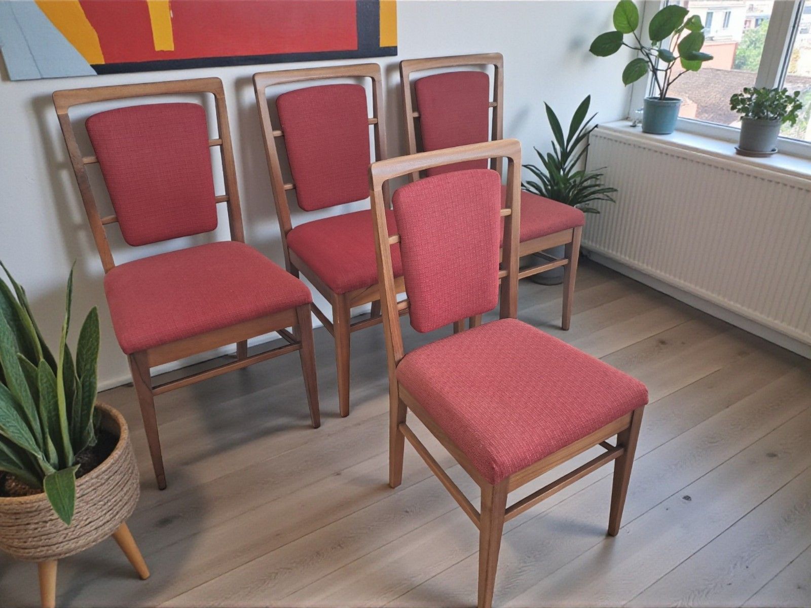 Mid Century Teak Dining Chairs Set Of 4 By Alfred Cox Vintage 1950's photo Furniture