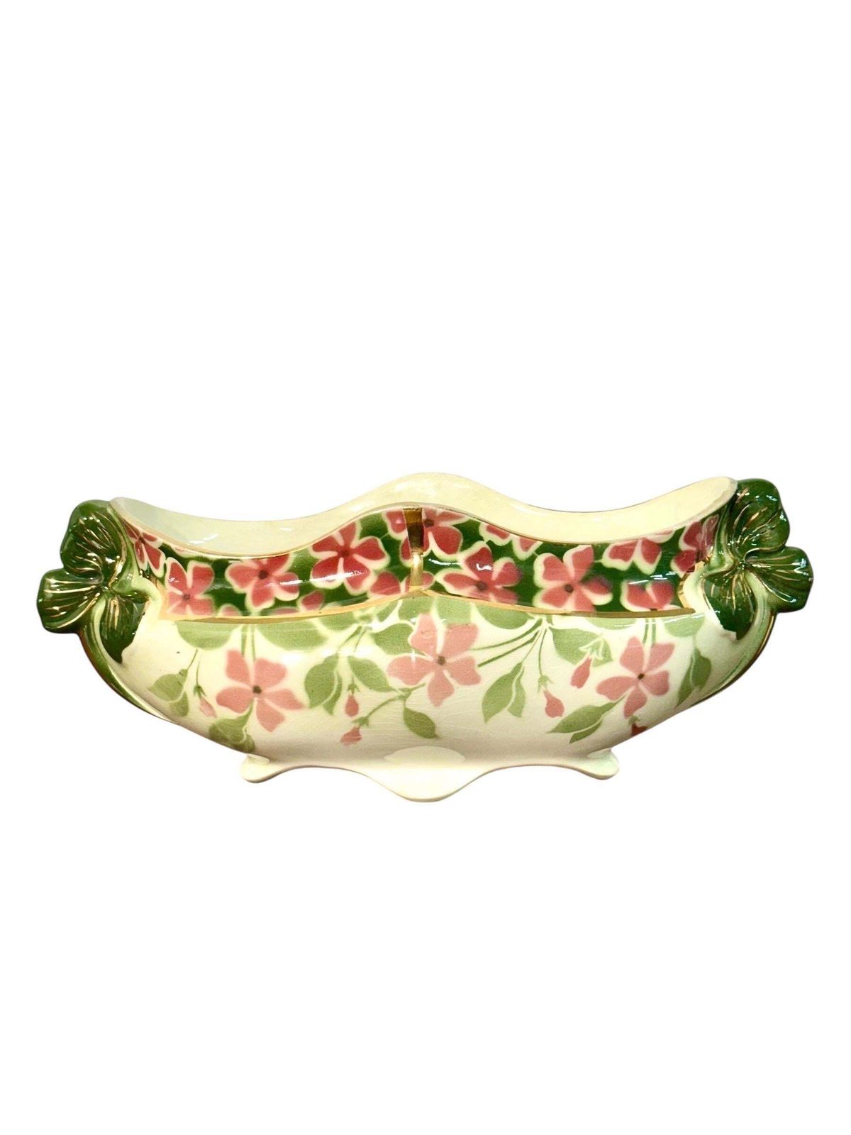 Floral Ceramic Garniture “Pervenche” By K&G In Luneville photo for sale