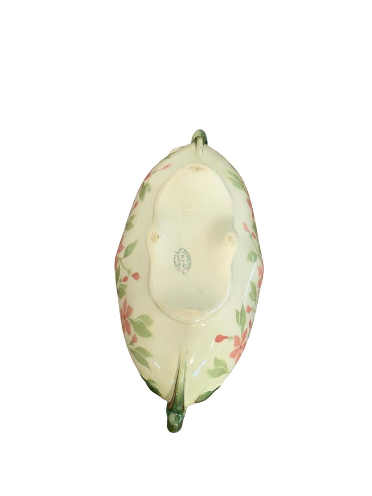 Floral Ceramic Garniture “Pervenche” By K&G In Luneville photo vintage