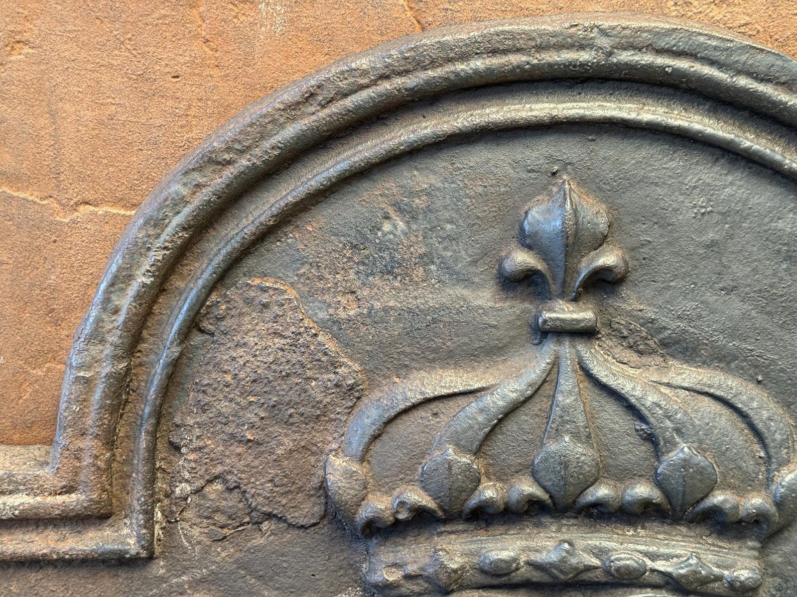 20th Century French 'Arms Of France' Fireback / Backsplash In Louis XV Style photo vintage
