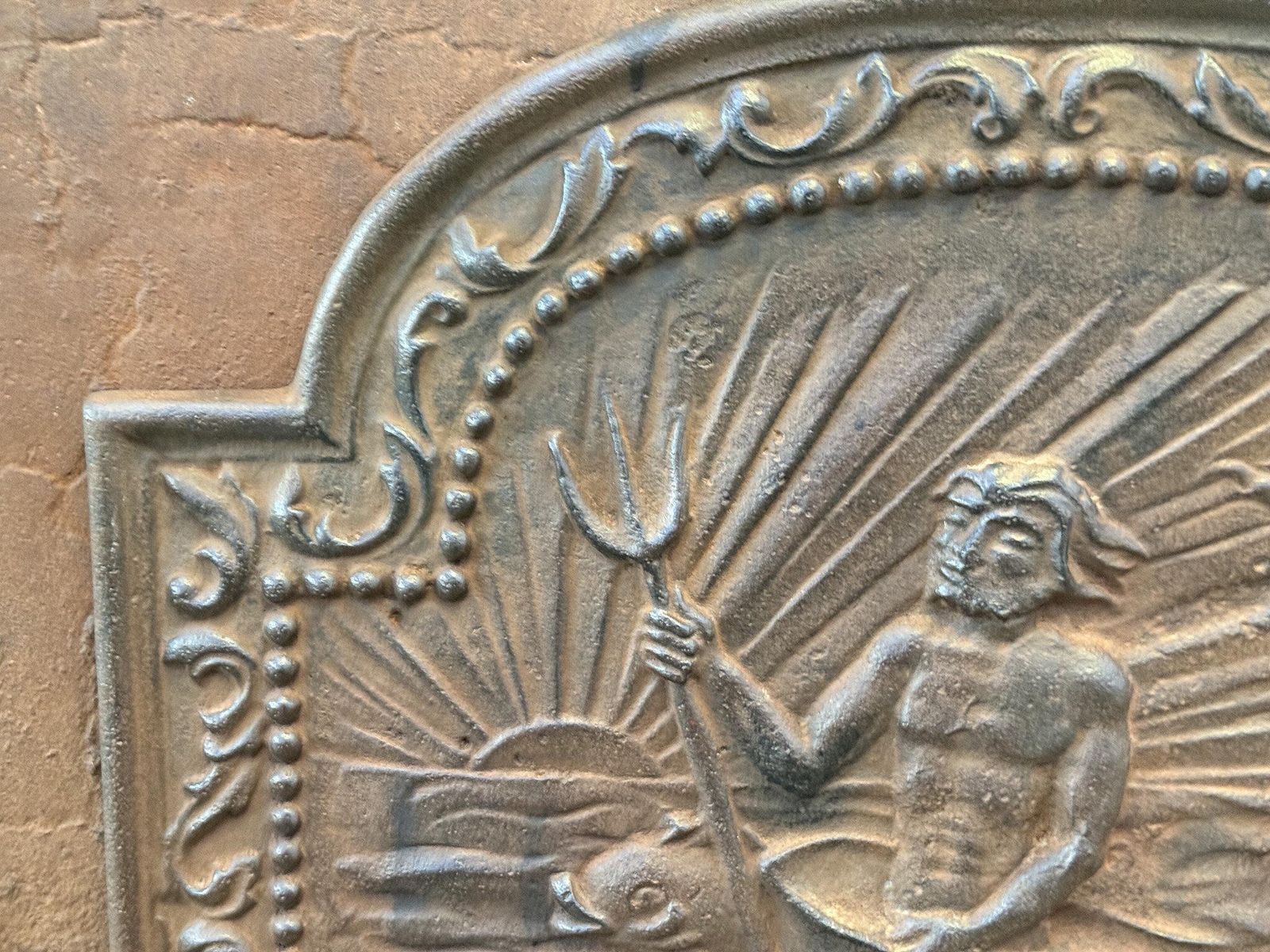 French Art Nouveau Style 'Neptune' Fireback / Backsplash, 20th Century photo buy