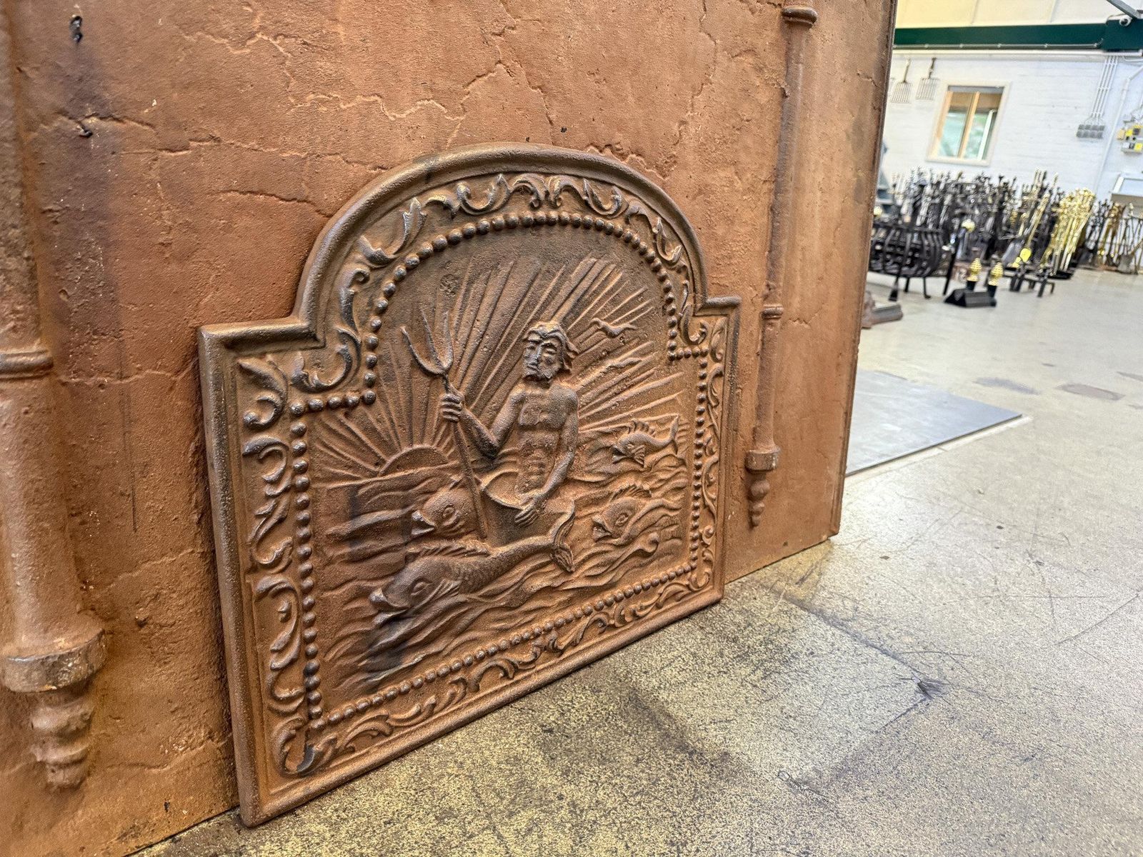 photo for sale French Art Nouveau Style 'Neptune' Fireback / Backsplash, 20th Century