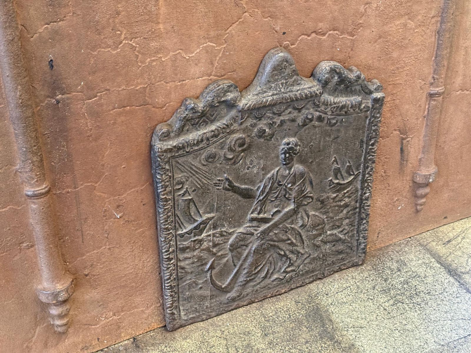 19th Century French Fireback / Backsplash 'Allegory Of Navigation' photo Home Fixtures