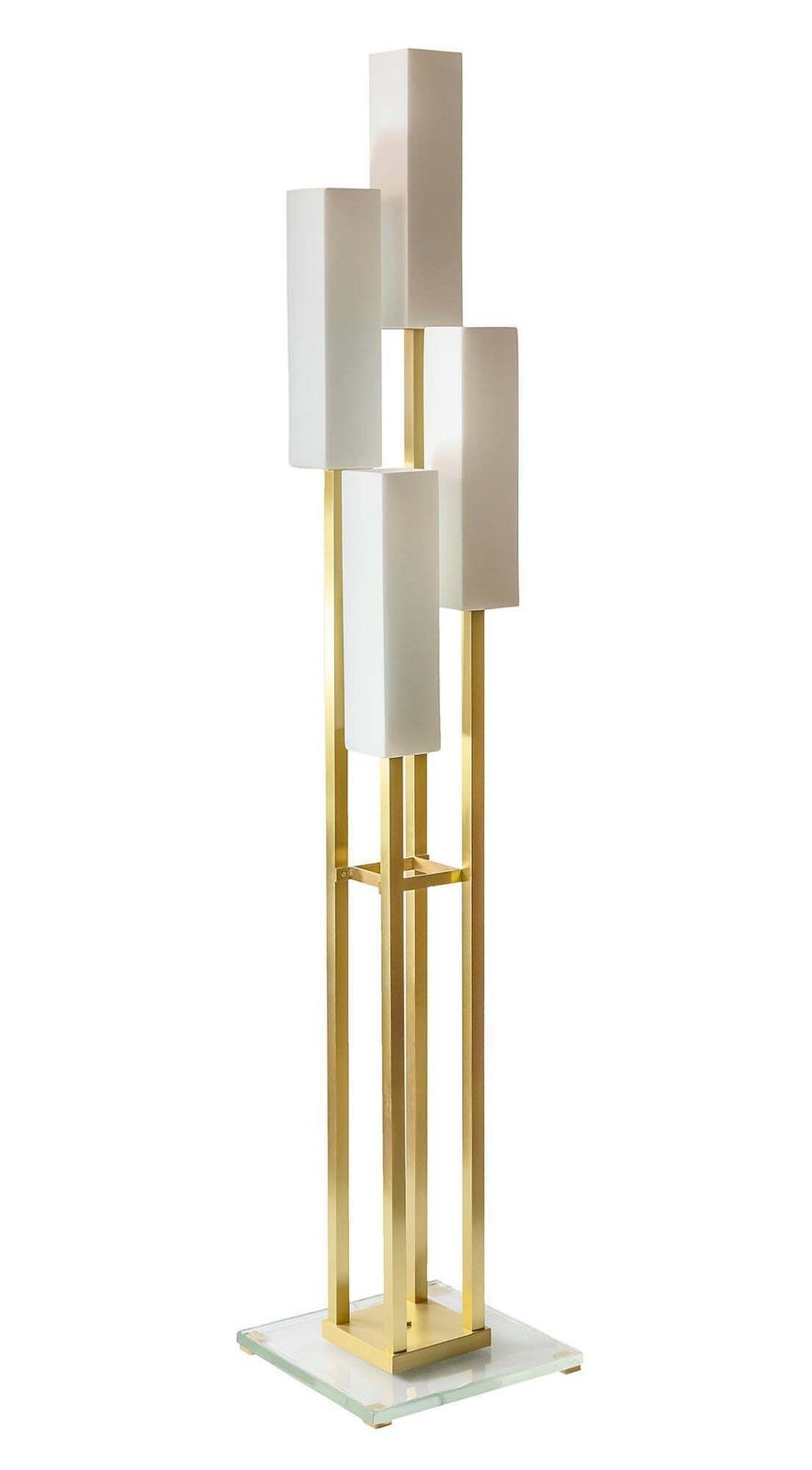 Pair Of Italian Brass And Glass Floor Lamps photo buy