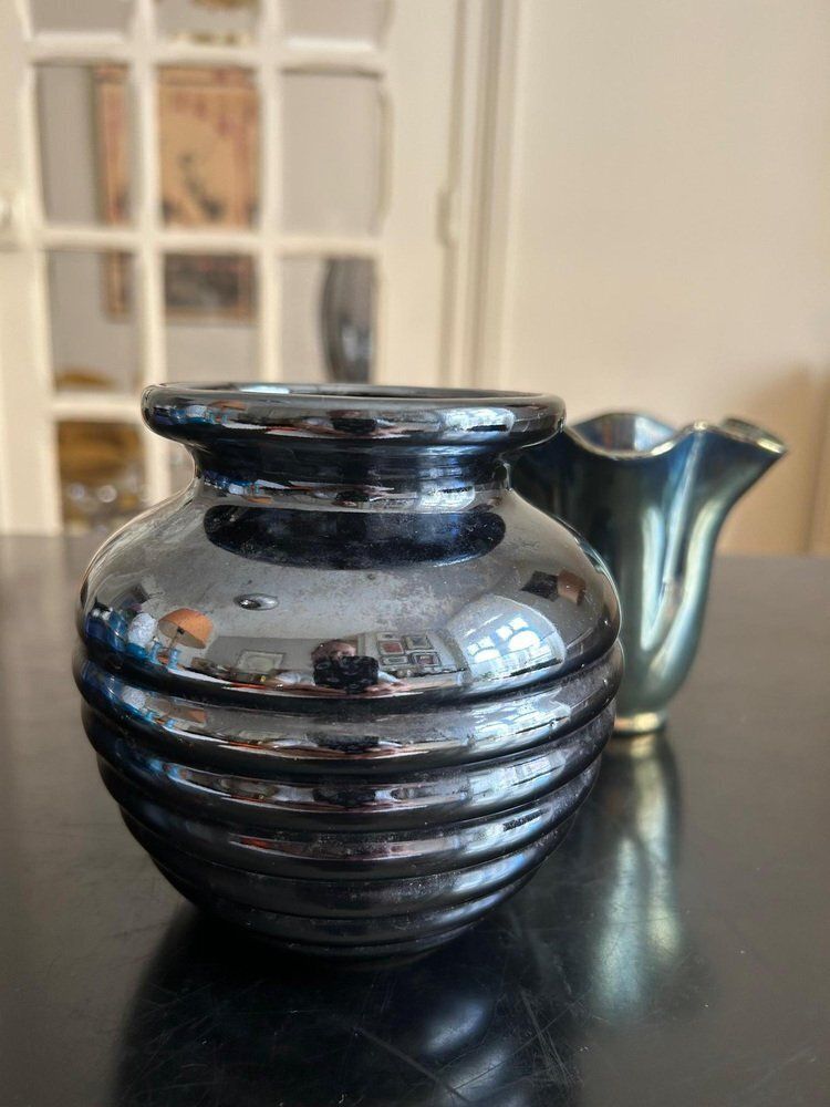 photo for sale Flamed Stoneware Vases By Rambervillers, 1950s, Set Of 2