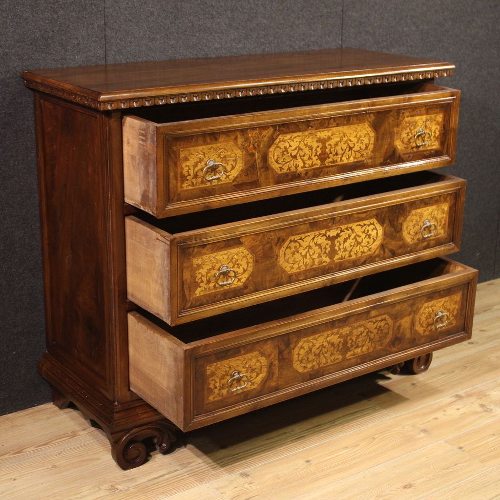 Great 20th Century Inlaid Chest Of Drawers photo buy