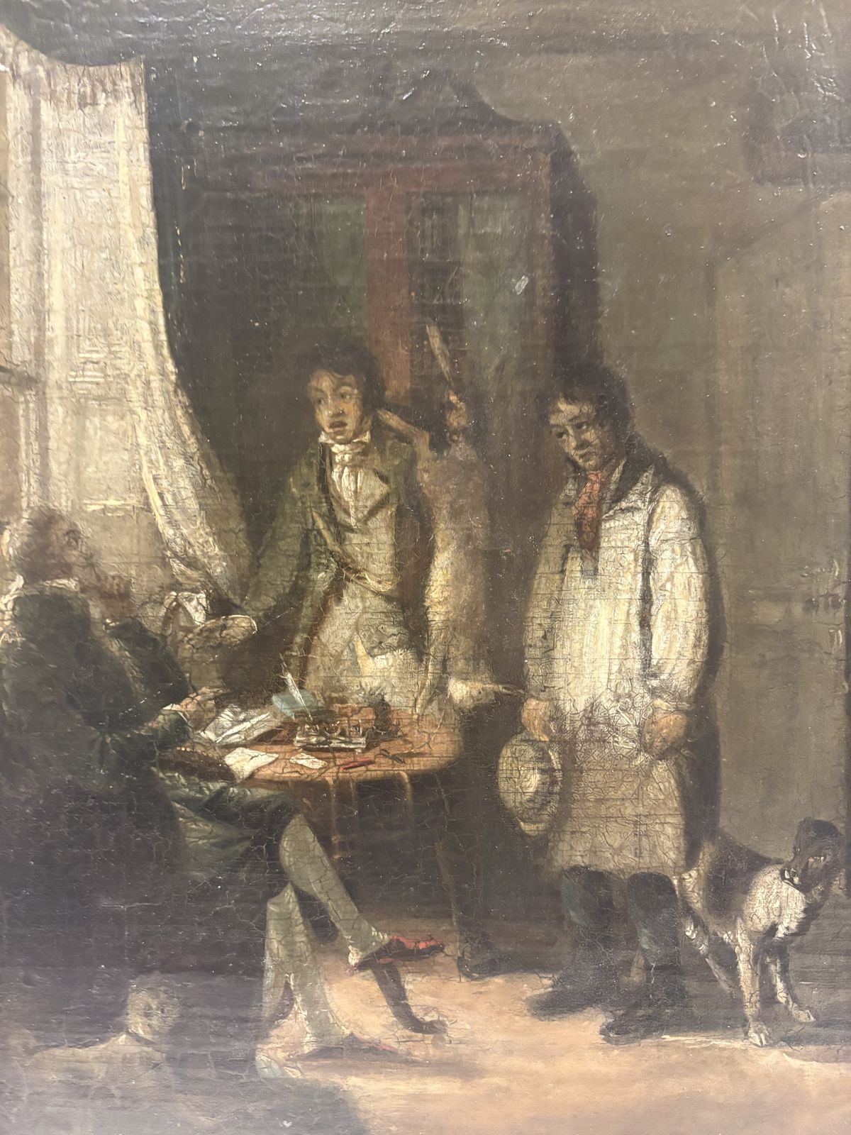Painting Of A Servant Being Reported To His Master 19th Century photo vinterior
