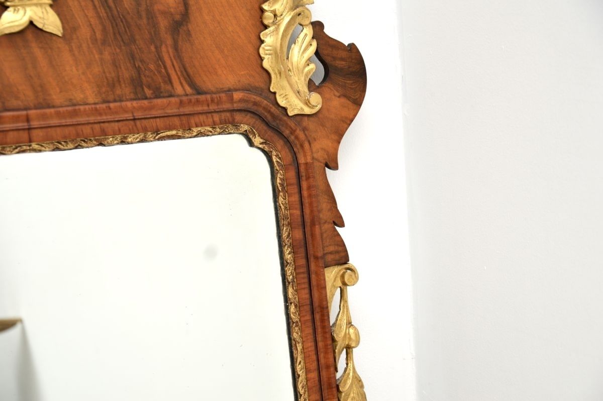 Large Antique Georgian Period Mahogany Parcel Gilt Mirror photo vintage