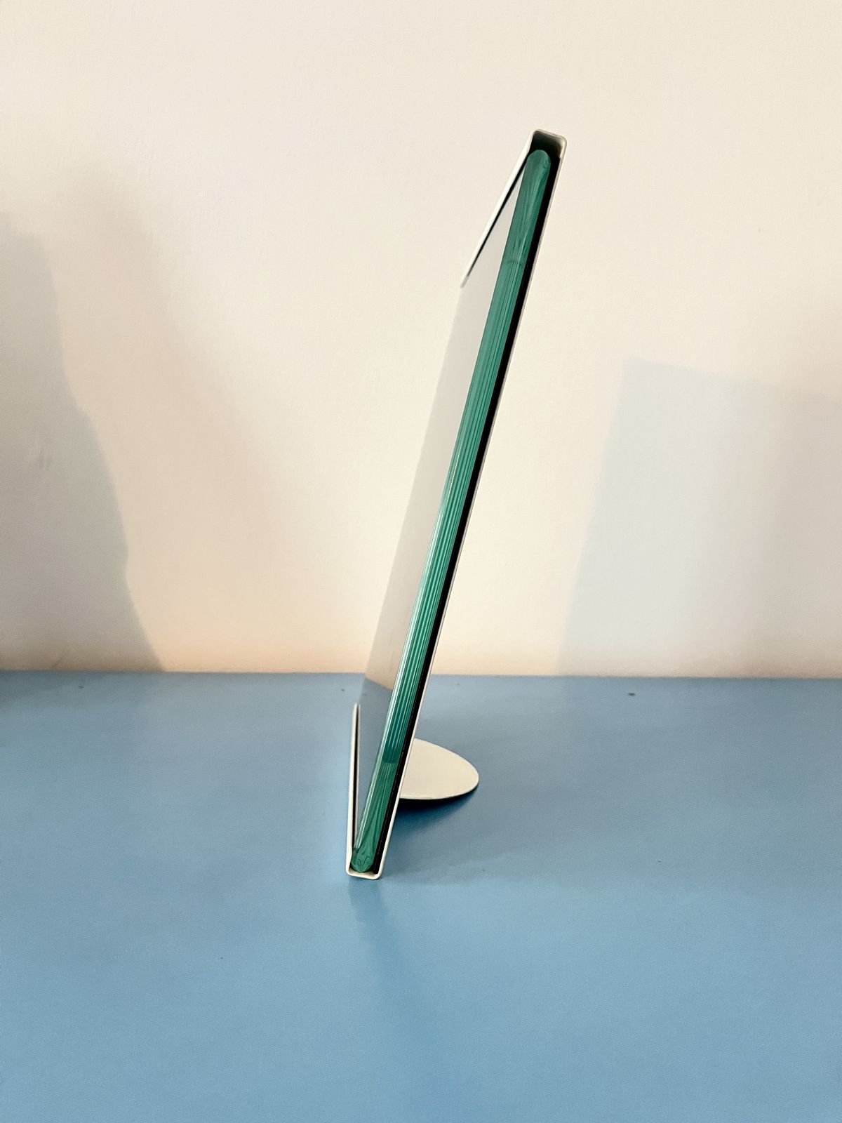 Home Decor Vintage Minimal Glass & Metal Photo Frame By Progetti, Italy, 1980s photo