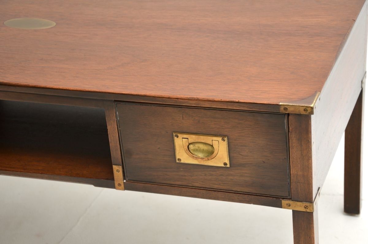 Antique Mahogany Military Campaign Style Coffee Table photo 975.0