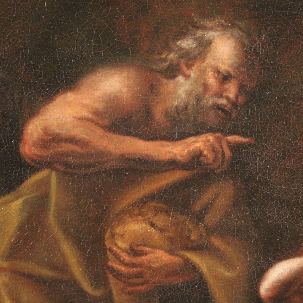 photo vintage Great 17th Century Painting, Abraham Sending Away Hagar And Ishmael
