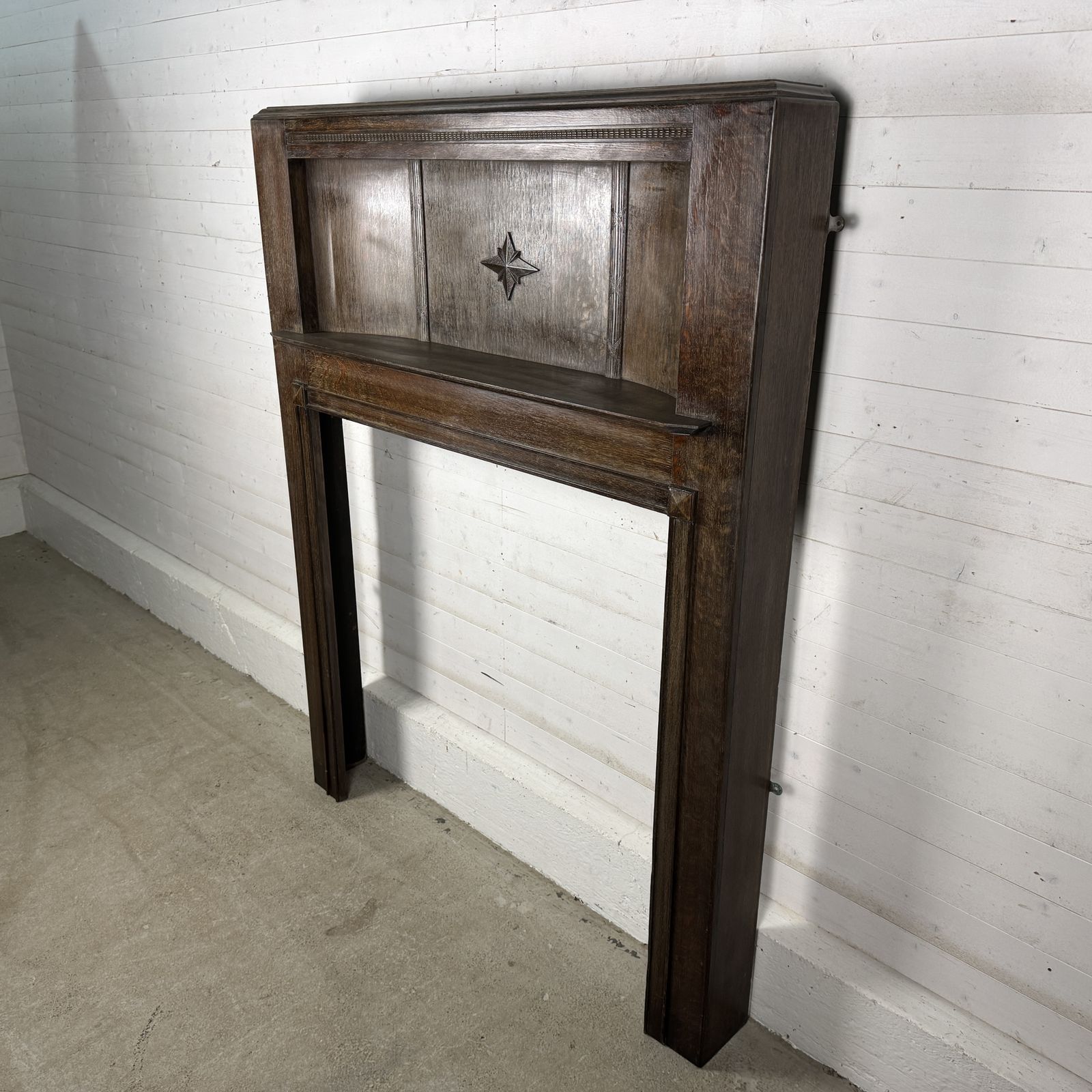 Tall Antique Deco Oak Fireplace Surround photo furniture