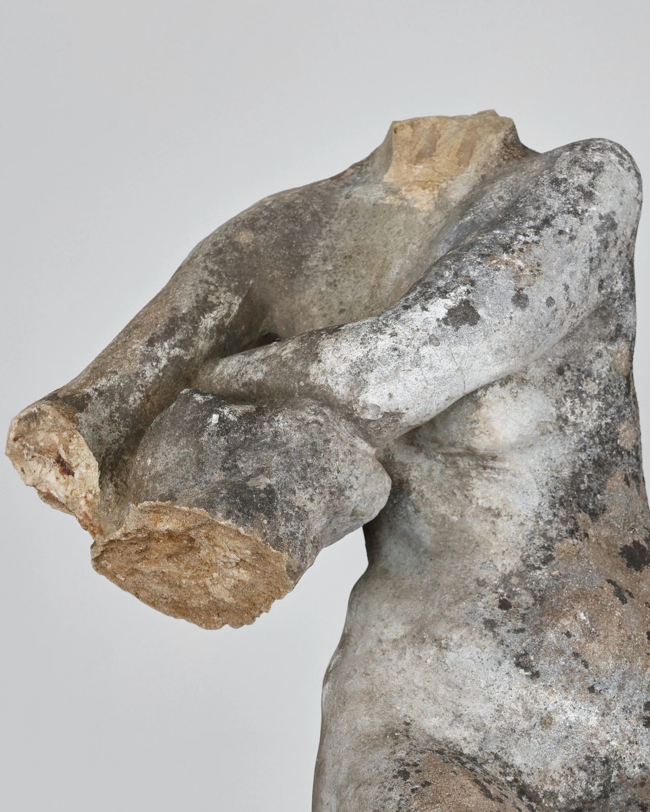 Incredible Catalan Life Size Stone Female Torso With Provenance photo vintage