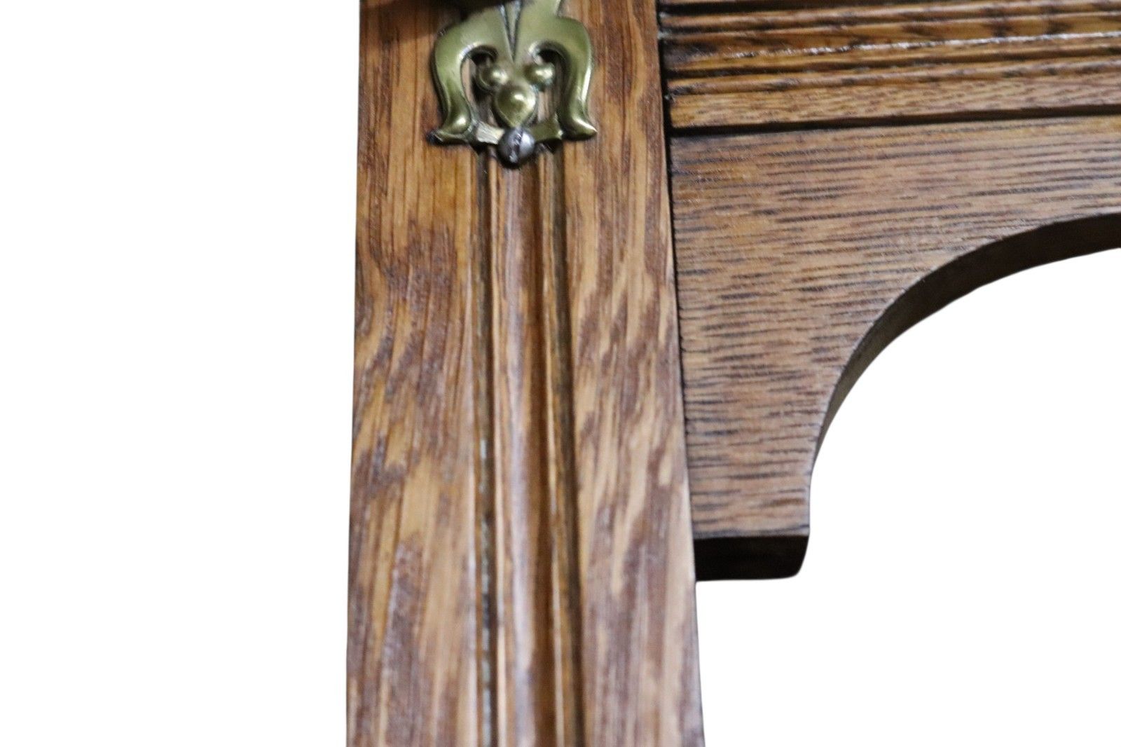 photo furniture Antique Edwardian Oak Hall Stand Barometer & Mirror Arts & Crafts Style C.1905