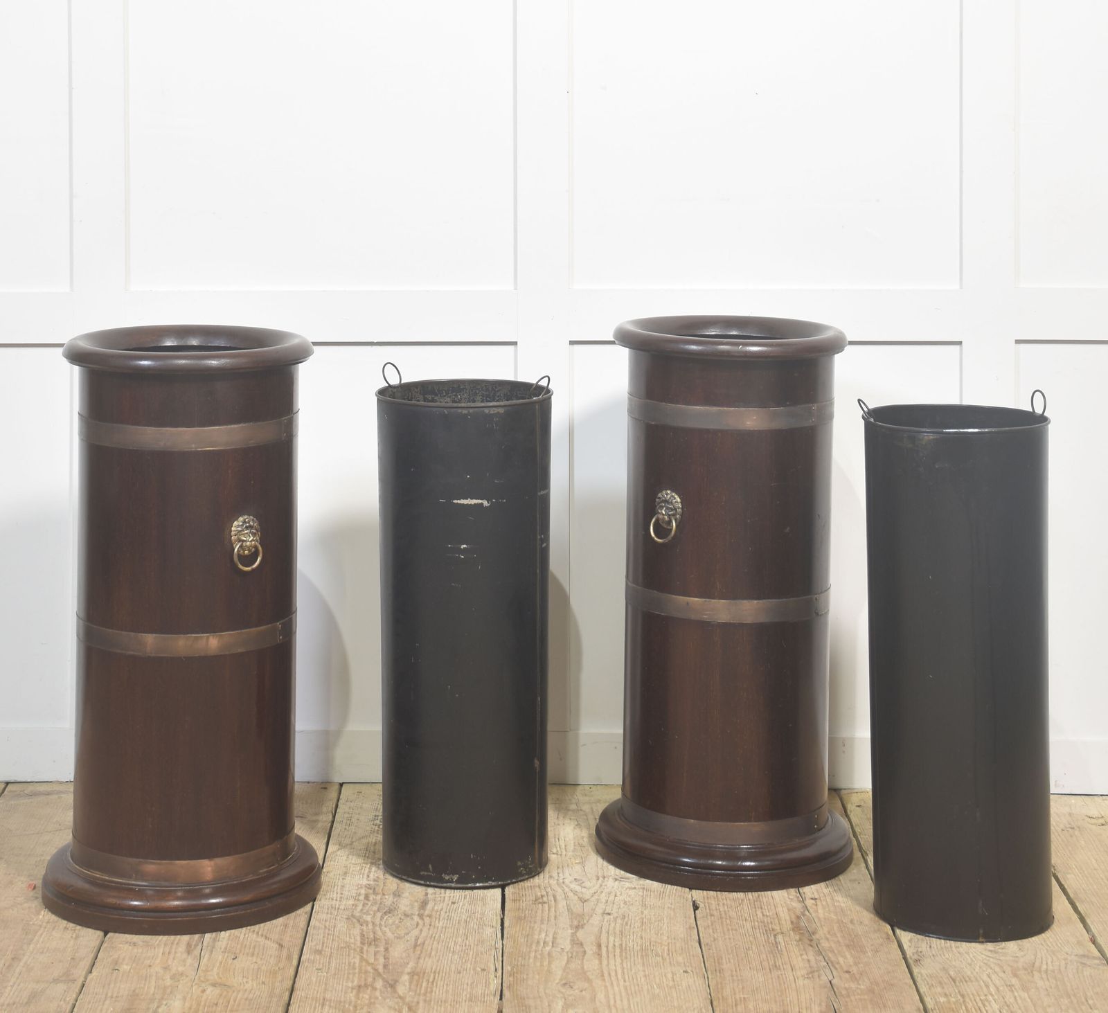 Pair Of 19th Century Mahogany Umbrella Stands With Brass Mounts photo 3414.0