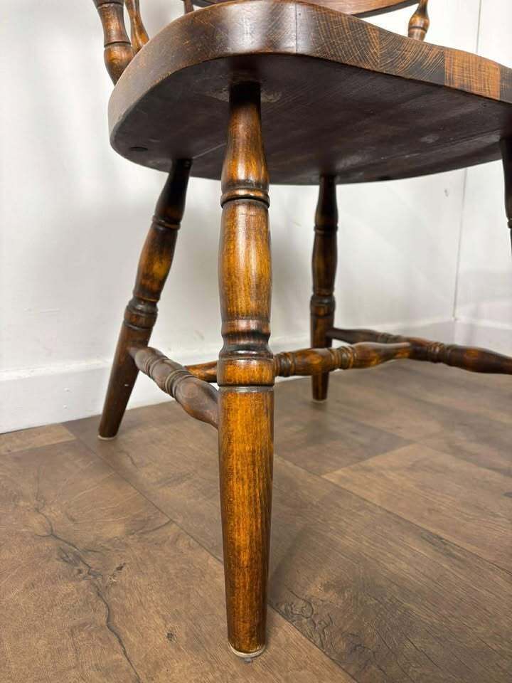 photo for sale Pair Of Oak Tub Style Spindle Back Chairs