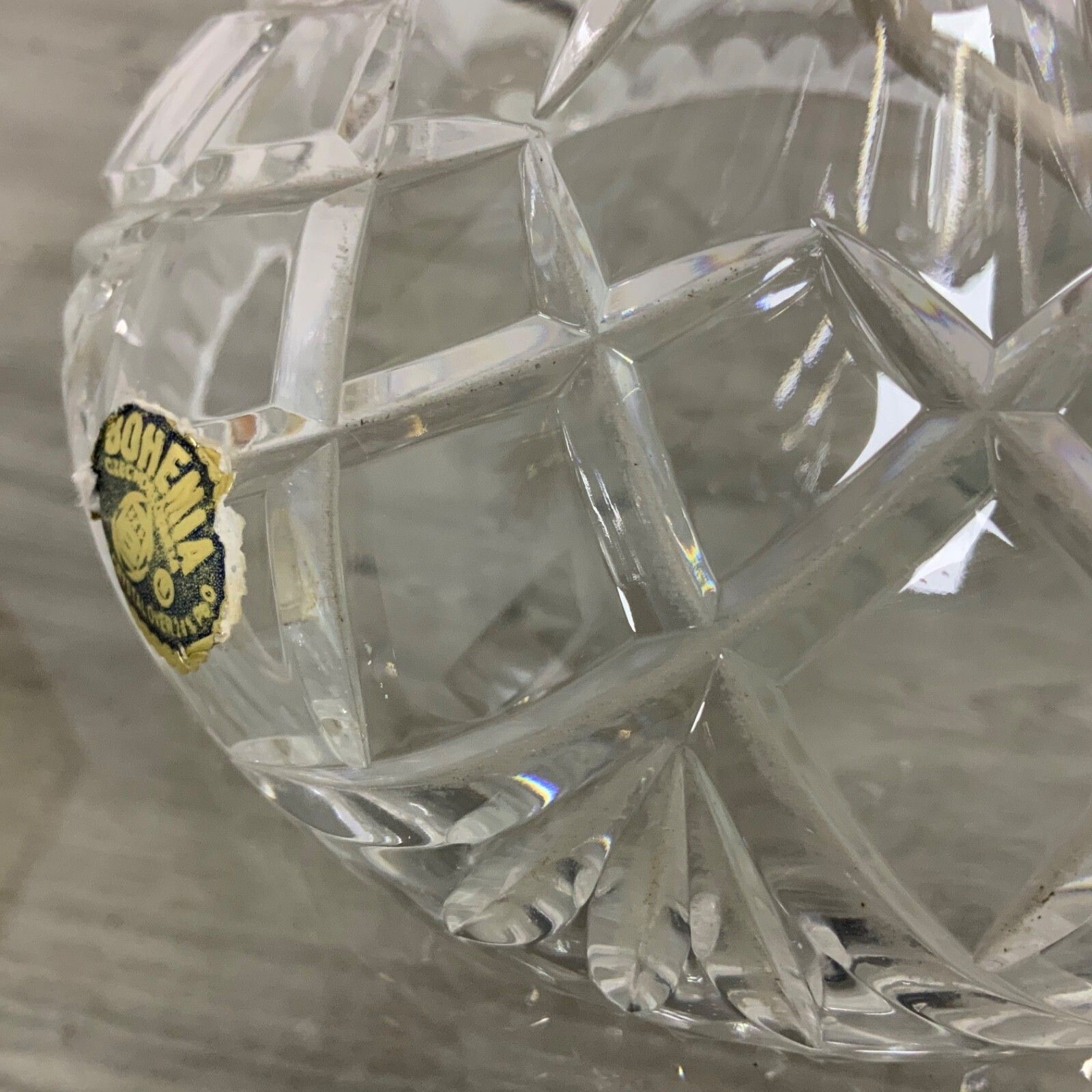 An Original 1920's 1930’s Art Deco Bohemian Crystal Cut Glass Table Lamp photo buy