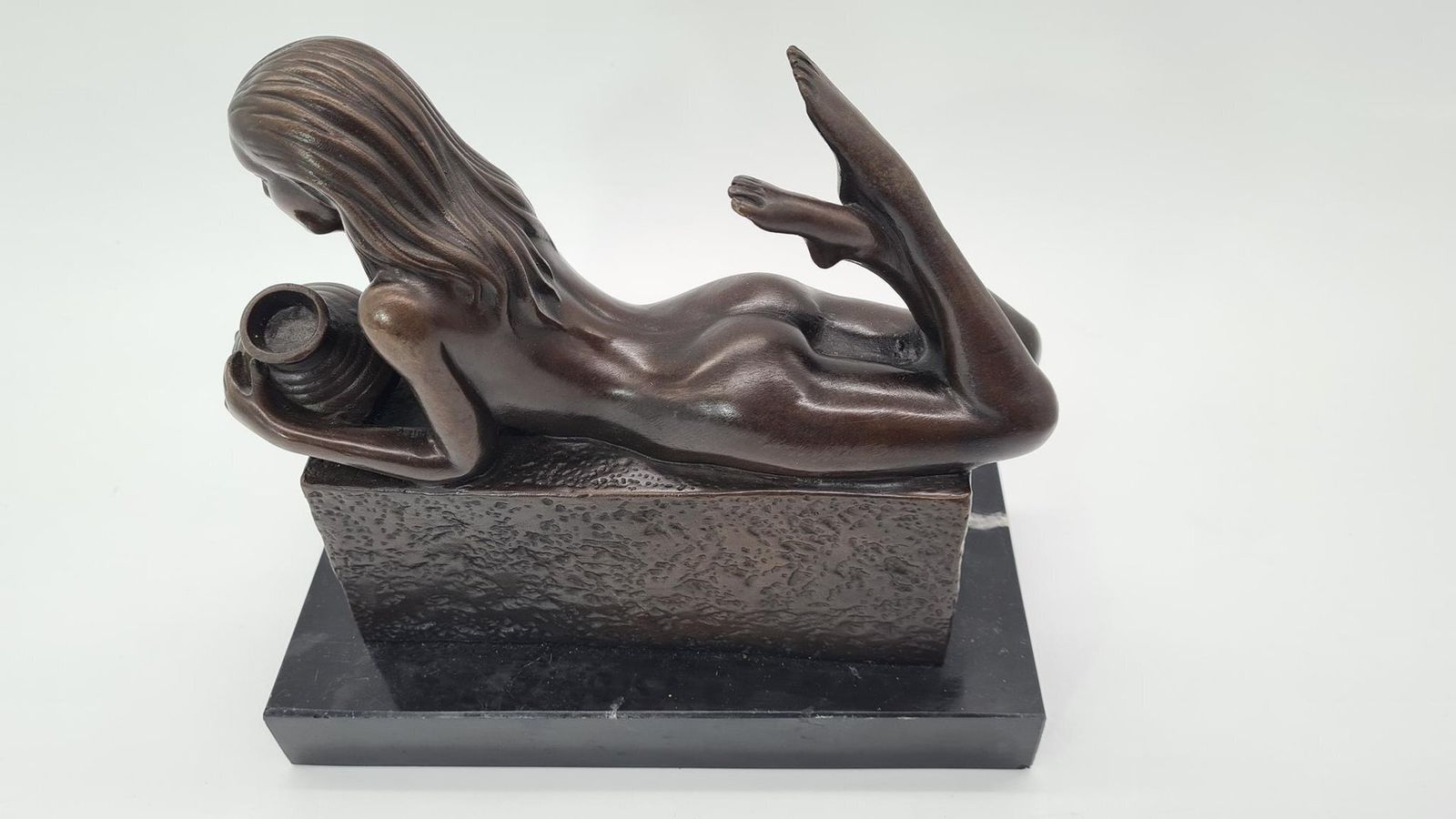 20th Century Bronze Aquarius Woman Figure From Pino, 1970s photo vintage