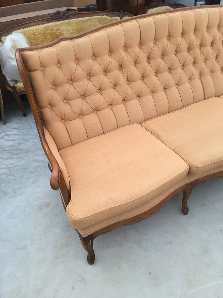 Mid Century Italian Velvet Sofa In The Style Of Paolo Buffa 1950s photo furniture