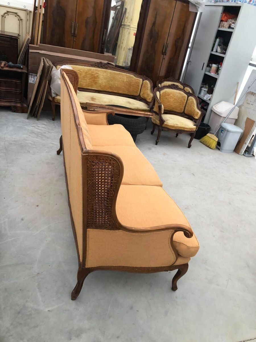 3228.0 Mid Century Italian Velvet Sofa In The Style Of Paolo Buffa 1950s photo