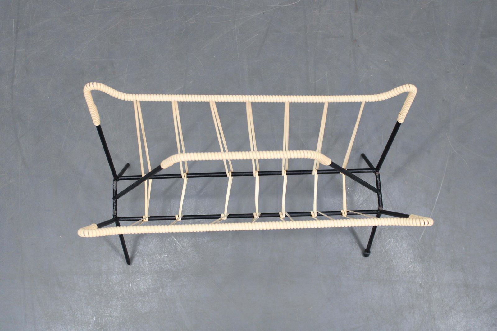 Mid Century Italian Magazine Holder In Lacquered Iron 1960s photo Home Decor