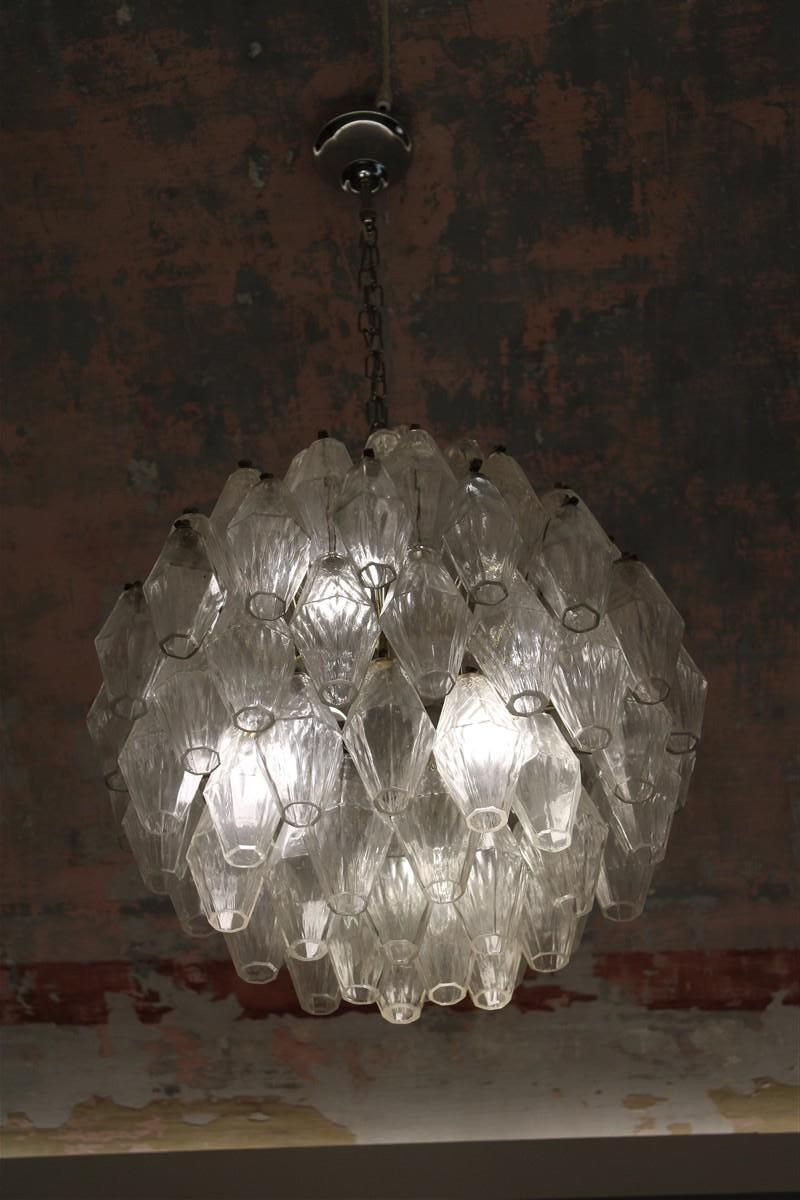 Venini Poliedro Chandelier Carlo Scarpa Round 1950s photo buy