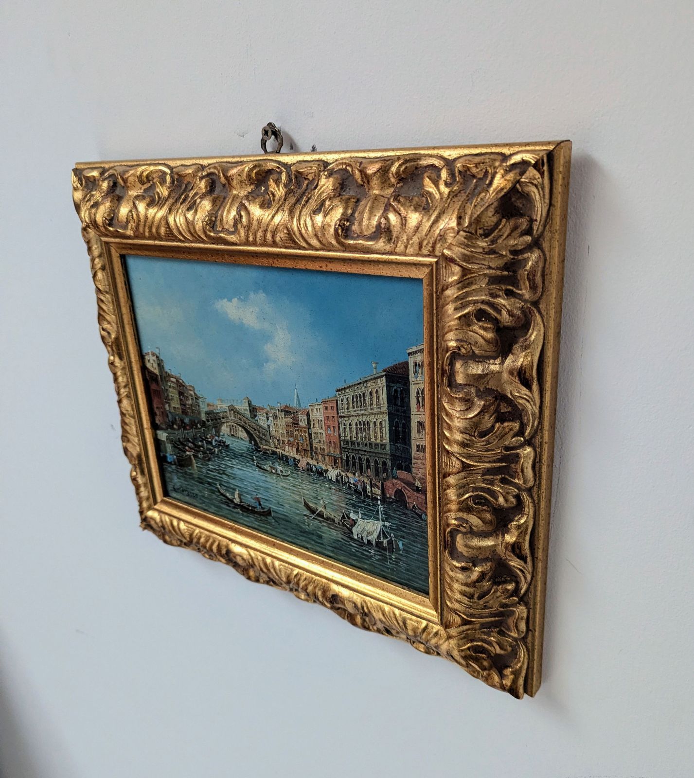 Art Beautiful Opulent Paolo Lucatello Rare Venetian River Scene 0162. photo