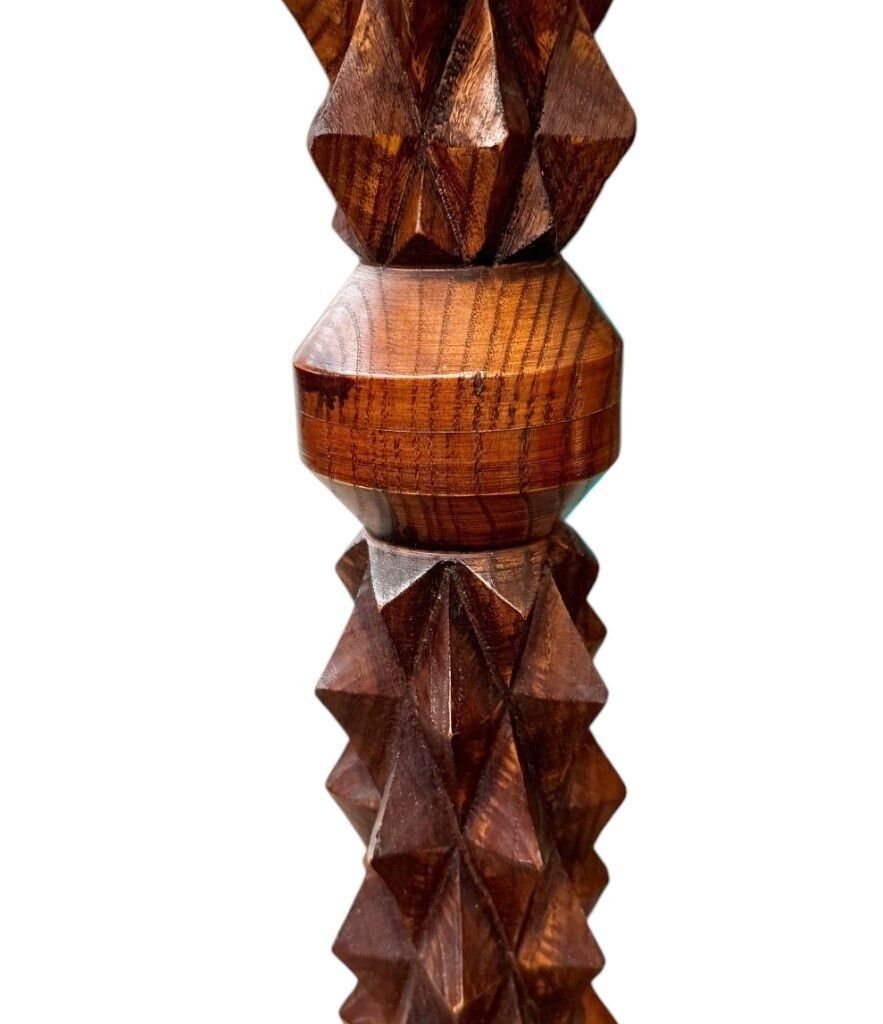 Lighting An Unusual French 1940s Brutalist Oak Floor Lamp Attributed To Charles Dudouyt photo