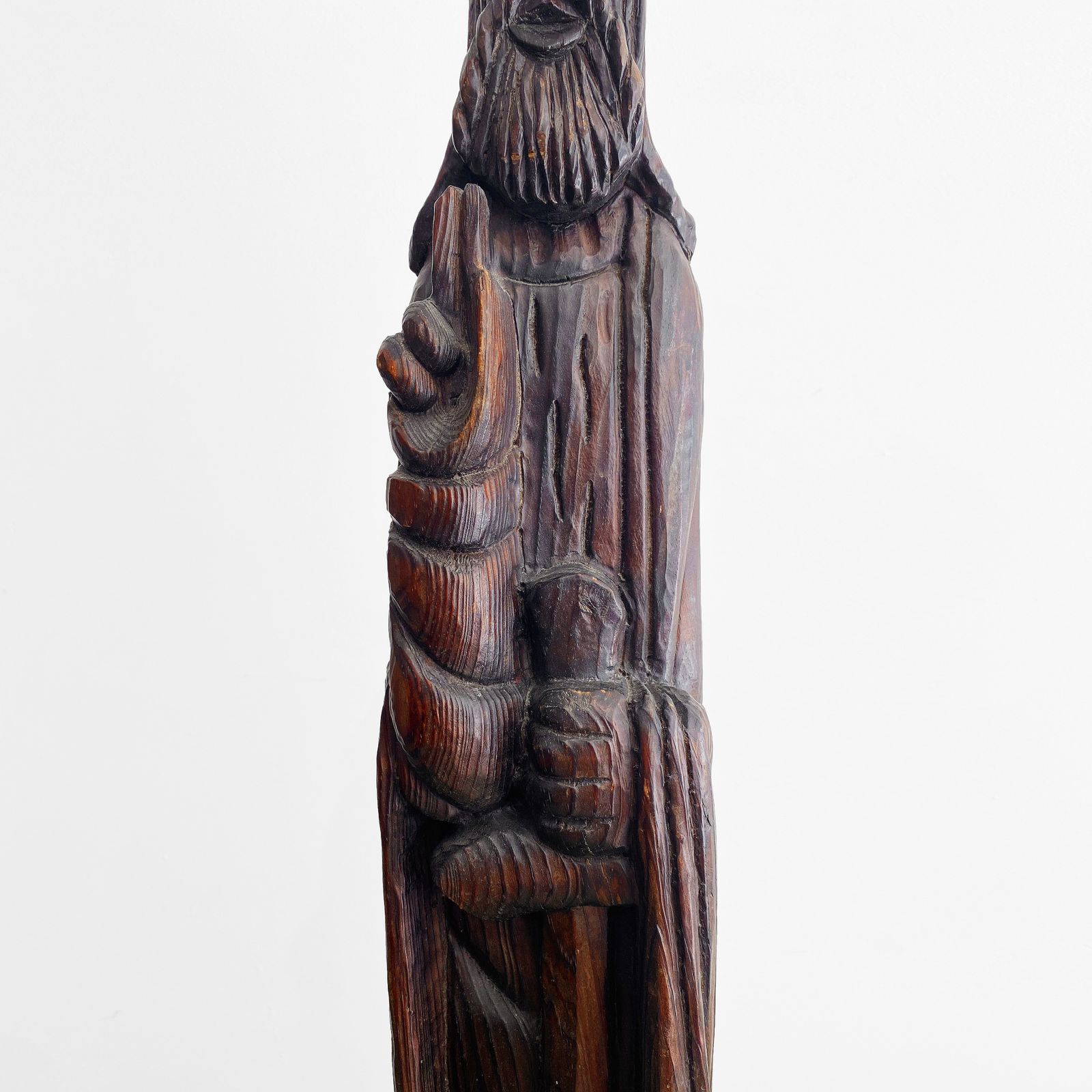 photo furniture Saint Pauls Flanders Statue In Oak Wood Ecclesiastical Art Tall Big Sculpture, 1910s