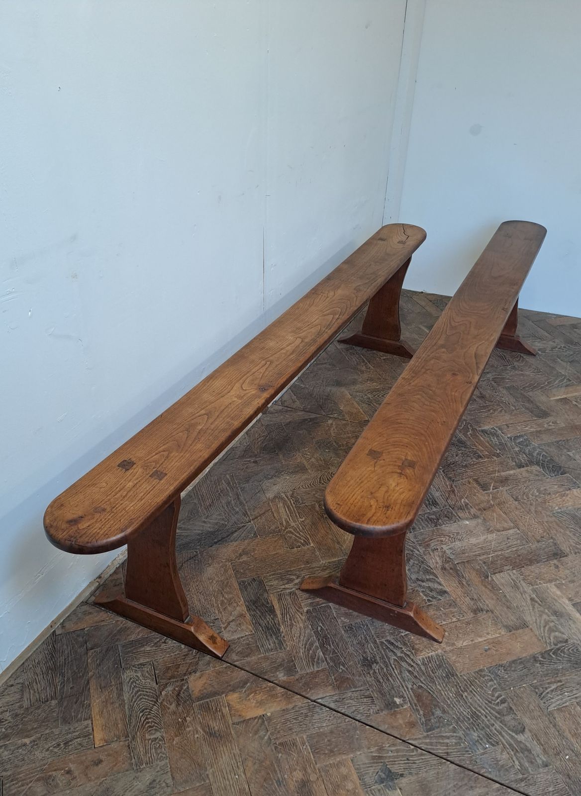 Pair Of French Cherrywood Benches photo Furniture