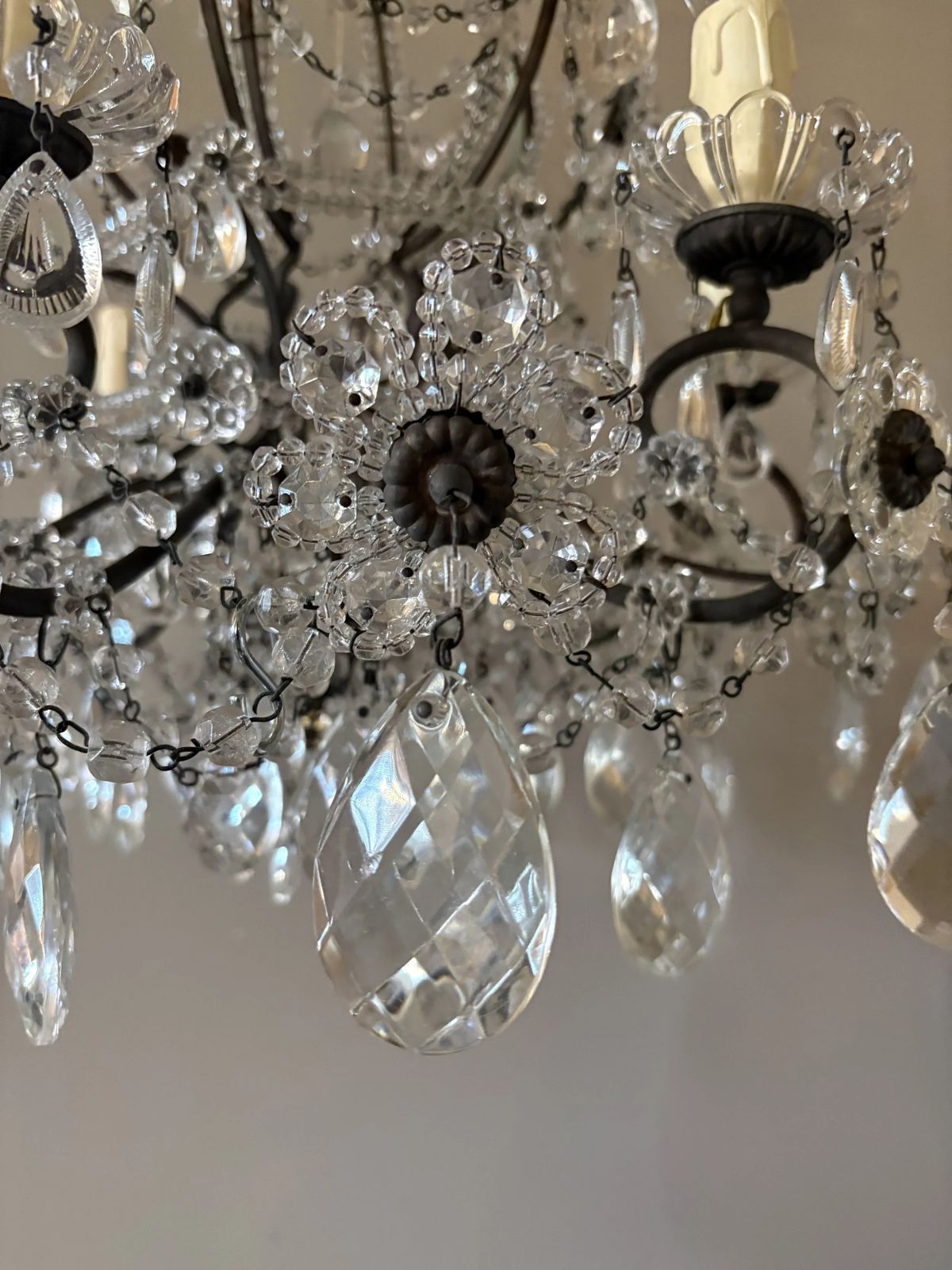 1979.0 Italian Mid Century Florentine Crystal Chandelier, 1950s photo