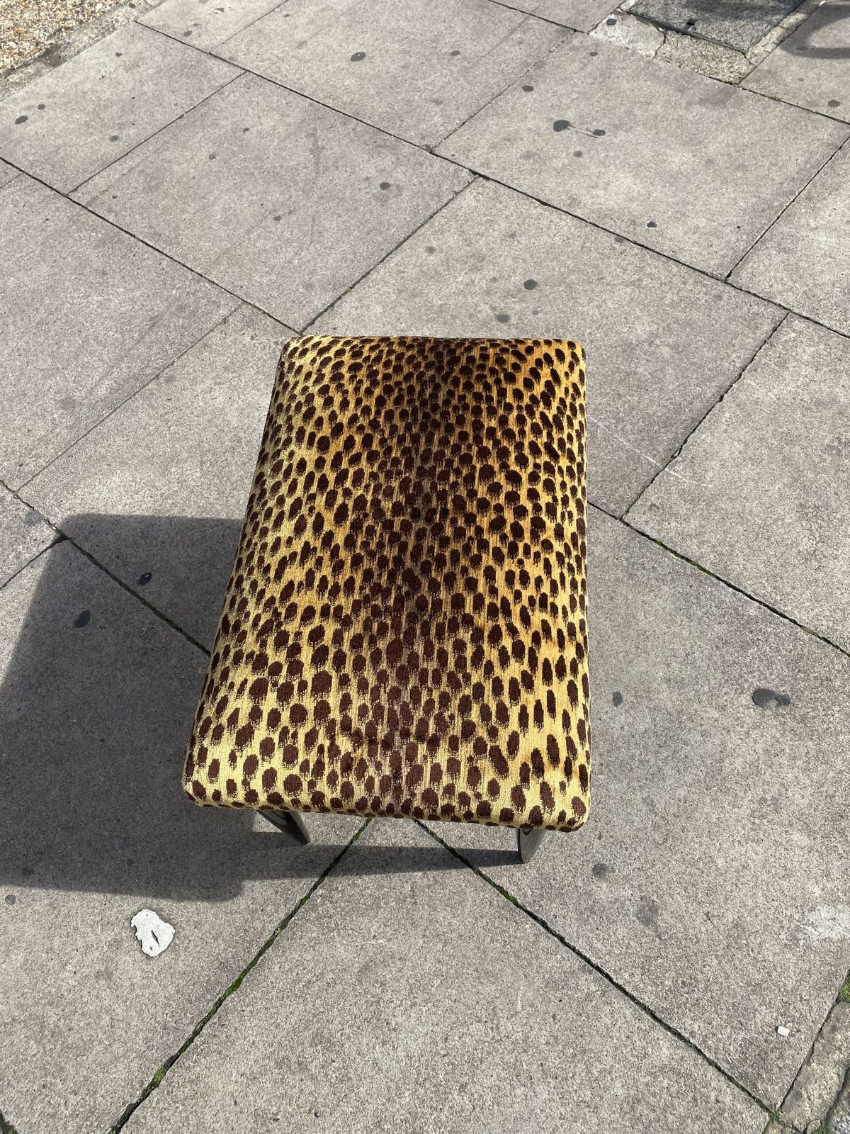 Paolo Buffa 1950s Italian Ebonized Stool In Jim Thompson Silk Cheetah Velvet Animal Midcentury Modern Restored And Upholstered photo 1120.0