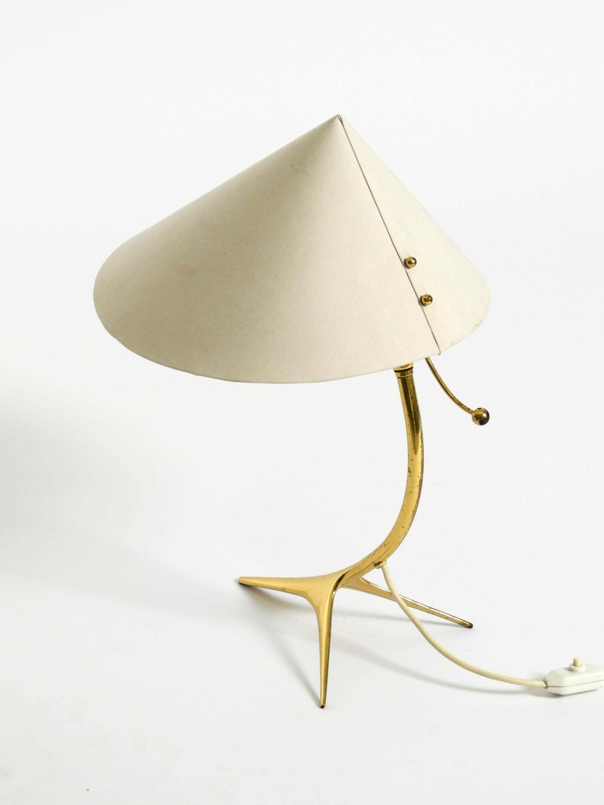 Beautiful Large Mid Century Brass Crow's Foot Table Lamp By Kalmar Austria photo vintage