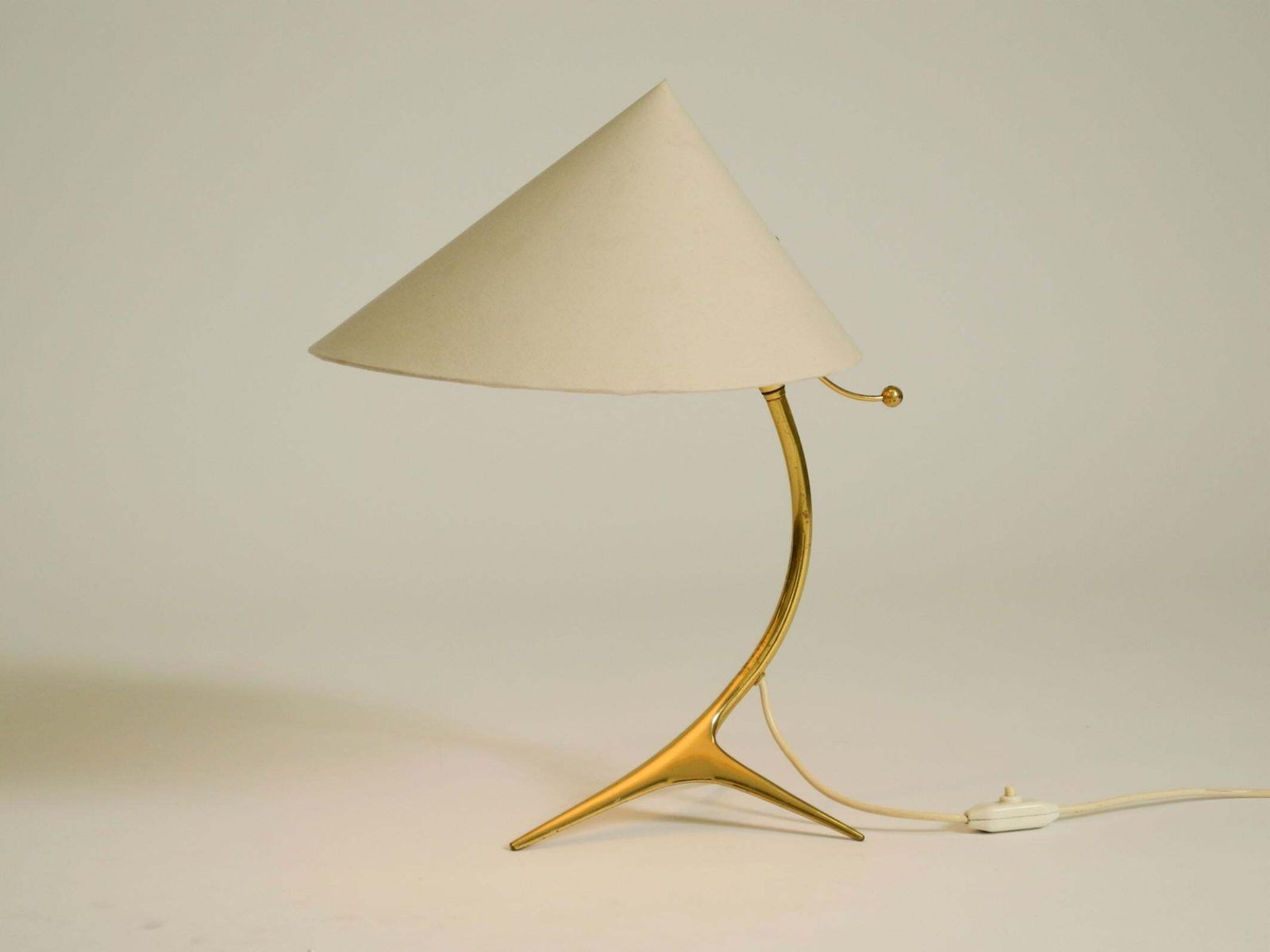 photo for sale Beautiful Large Mid Century Brass Crow's Foot Table Lamp By Kalmar Austria