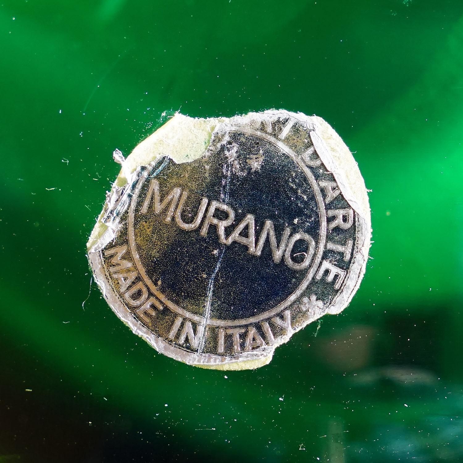 Bowl In Green Sommerso Glass, Flavio Poli For Seguso Murano 1950s photo vintage