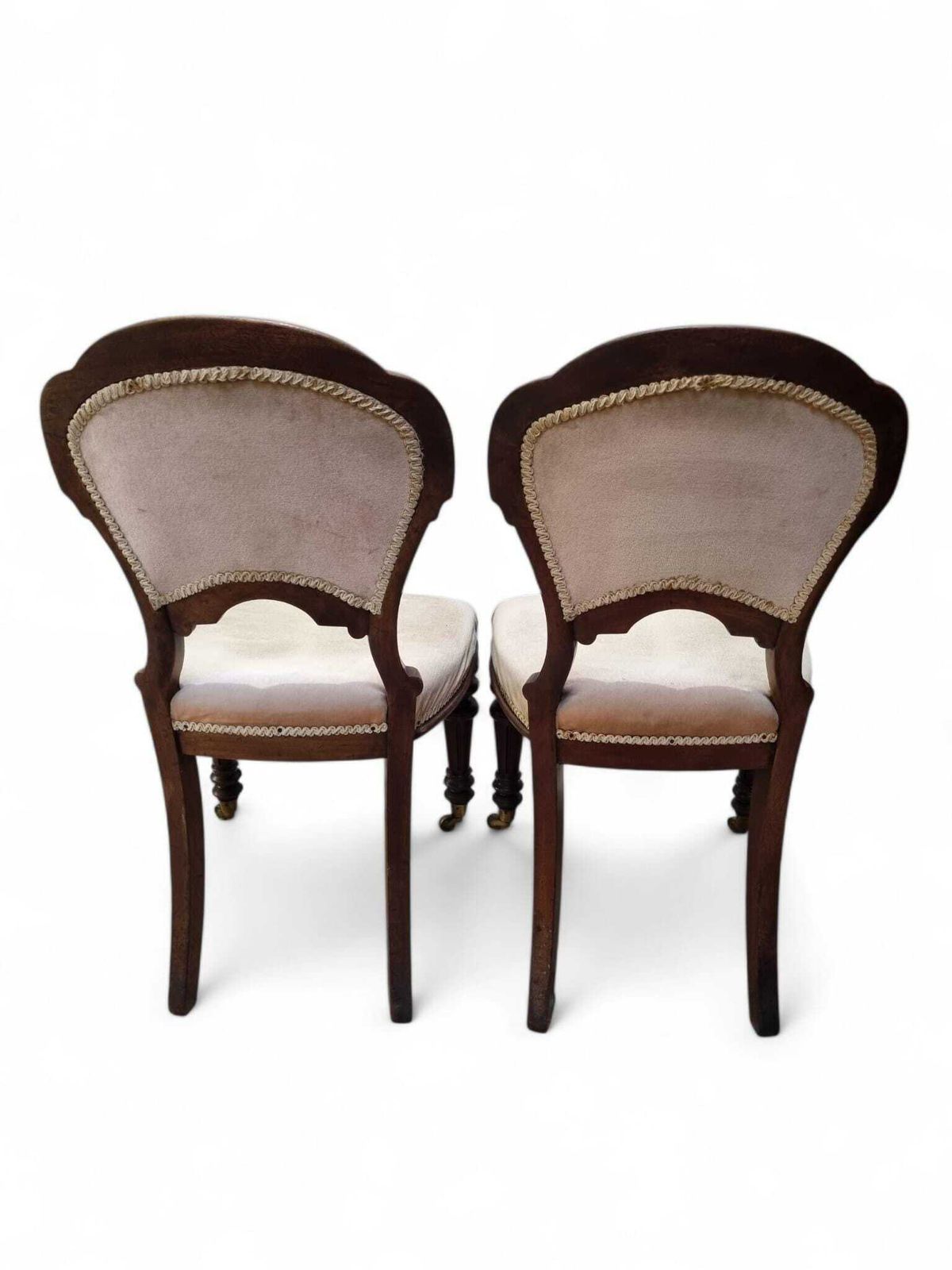 photo furniture Victorian Upholstered Dining Chairs / C. 1880 / Set Of Two