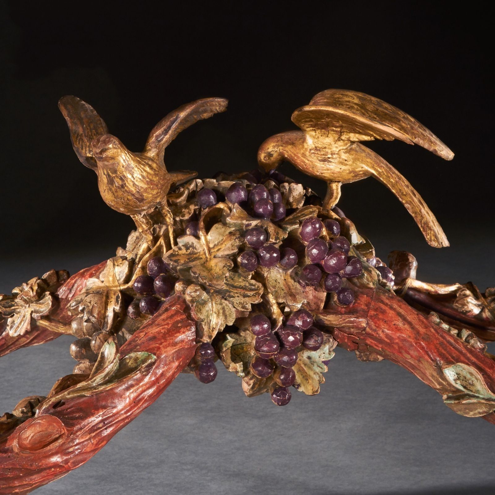 Outstanding Italian Carved Wood Polychrome Centre Table With Onyx Top By Amleto Bertoni photo 65000.0