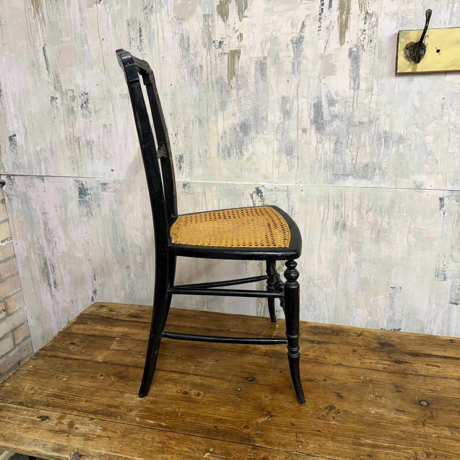 photo buy Antique Victorian Ebonised Wooden Chair Aesthetic Movement Inlaid Mother Of Pea