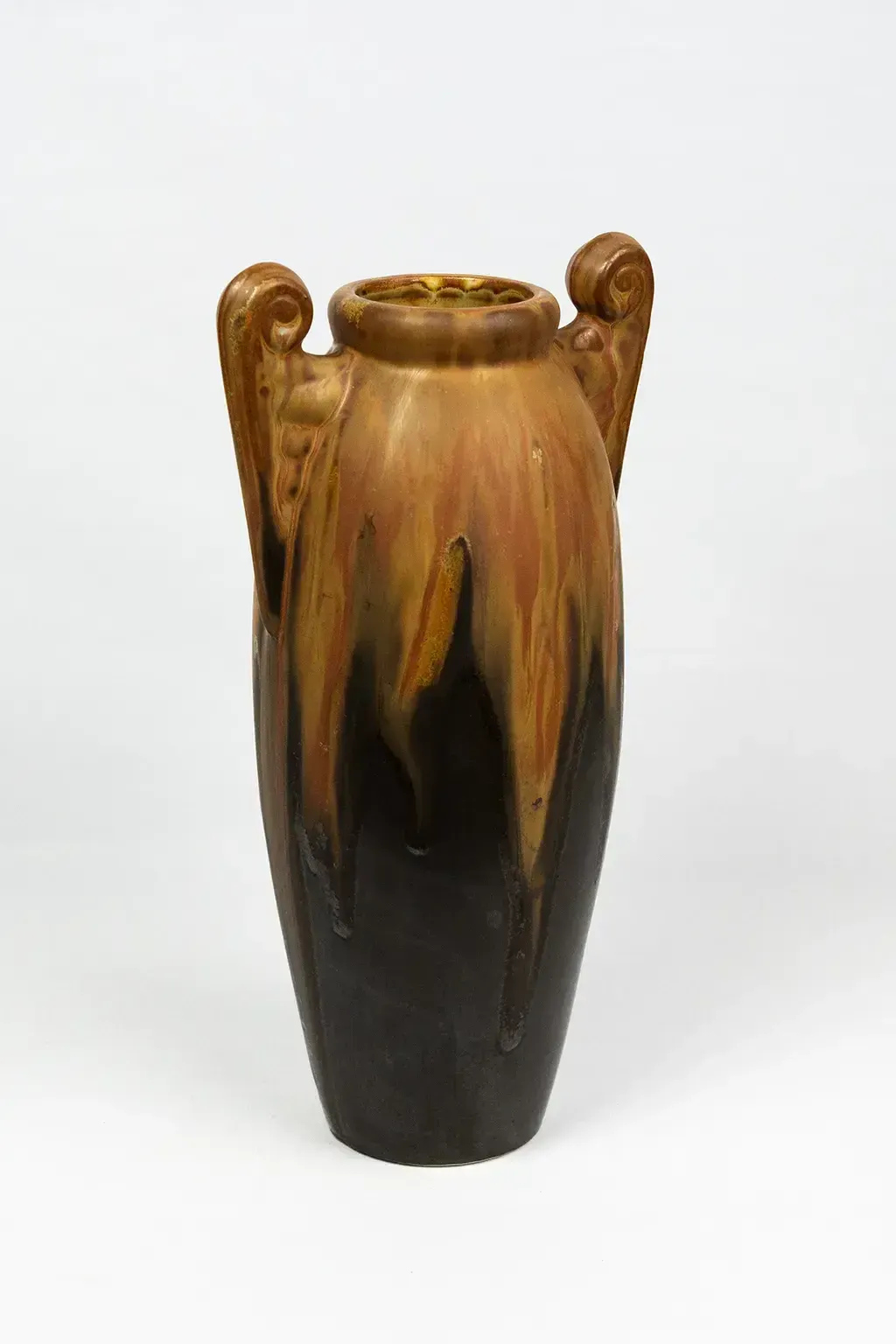 Large Stoneware Vase With A Flamed Glaze – Gilbert Méténier, Gannat, Late Art Nouveau Circa 1920