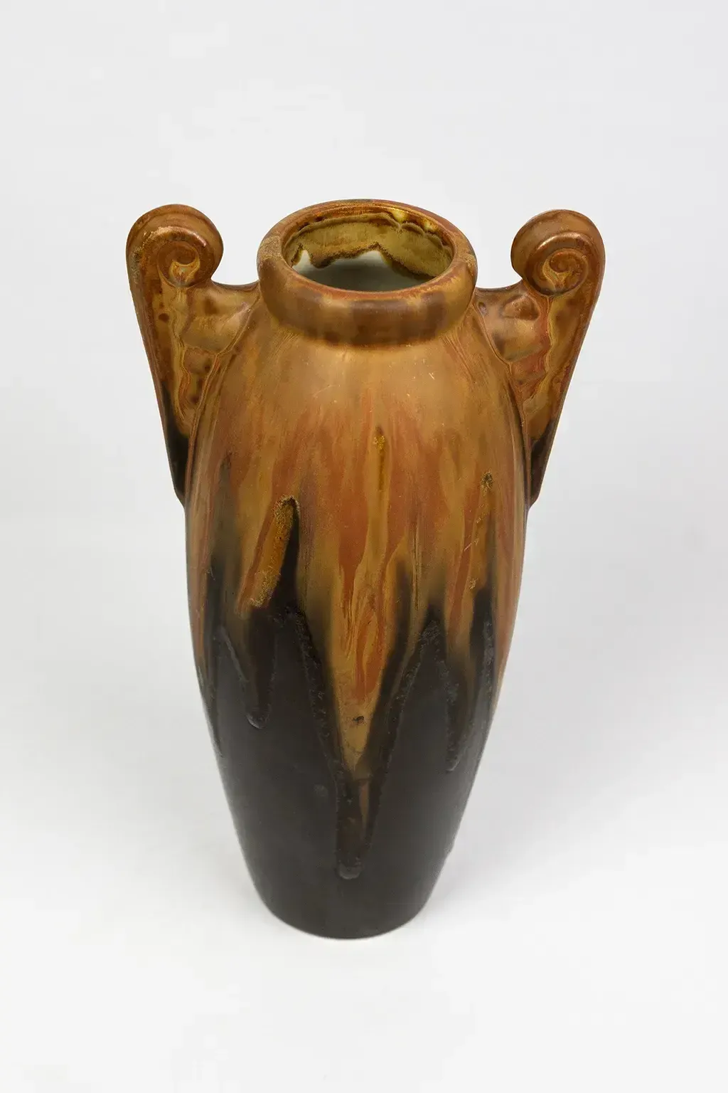 Large Stoneware Vase With A Flamed Glaze – Gilbert Méténier, Gannat, Late Art Nouveau Circa 1920 photo Home Decor