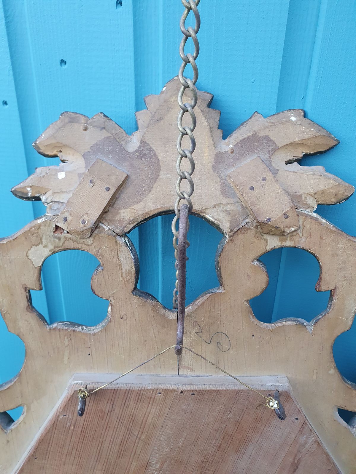 Pair Of Guilt Wood Italian Antique Mirrors 22" photo vinterior