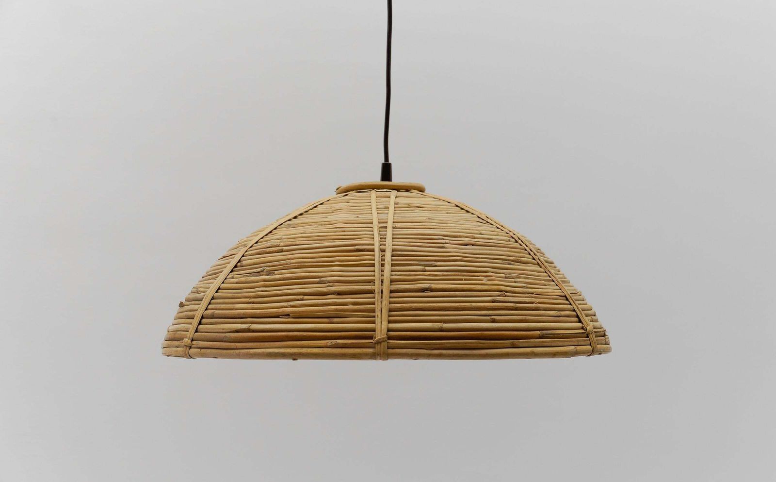 Lovely Mid Century Modern Pendant Light Made In Rattan, 1960s Italy photo for sale
