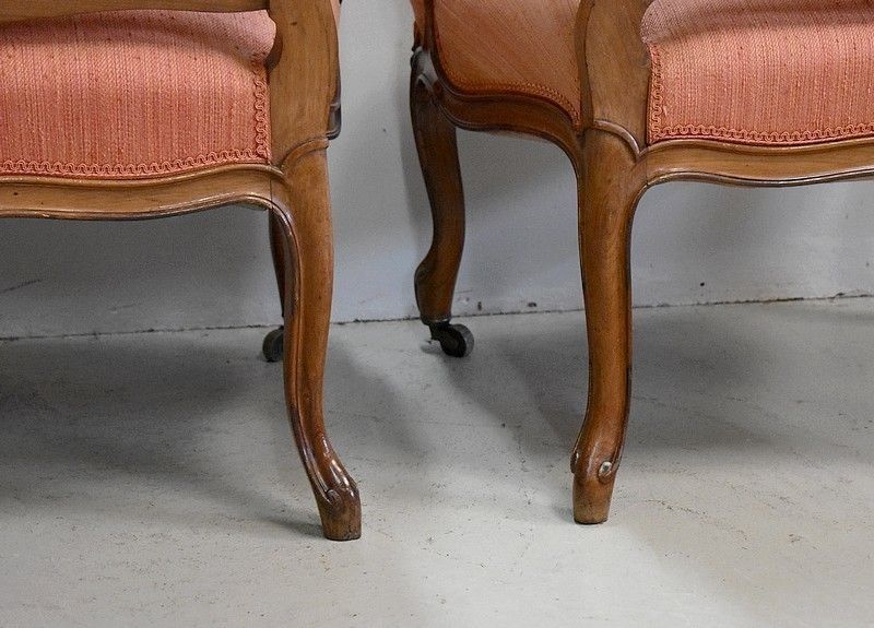 2121.8 Pair Of Convertible Armchairs In The Queen, 19th Century photo