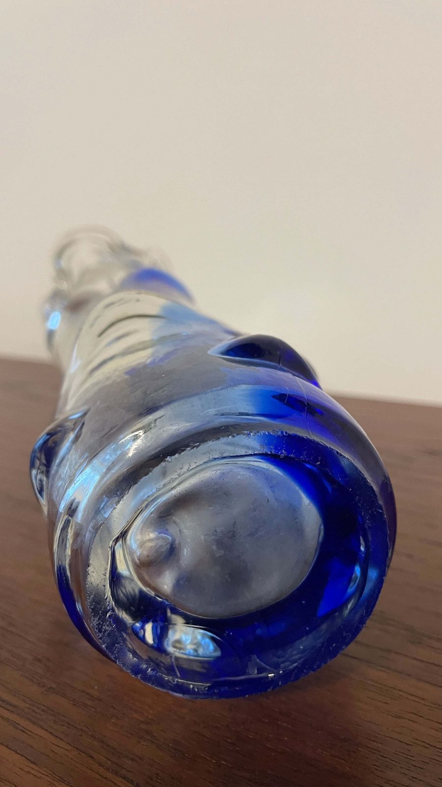 photo buy Mid Century Blue & Clear Art Glass Vase By Josef Hospodka For Chribská, 1960s Czech Design
