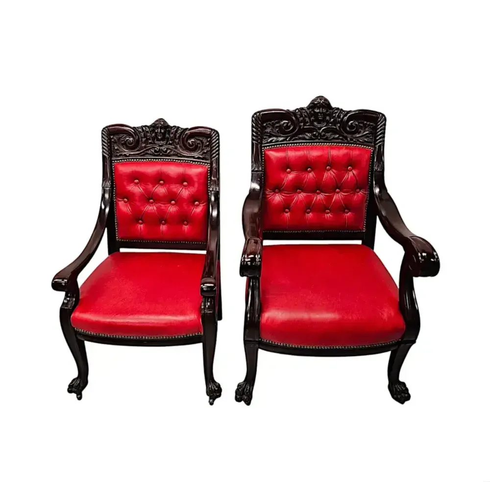 A Very Fine And Unusual Pair Of 19th Century Country House Ladies And Gentlemans Armchairs photo for sale