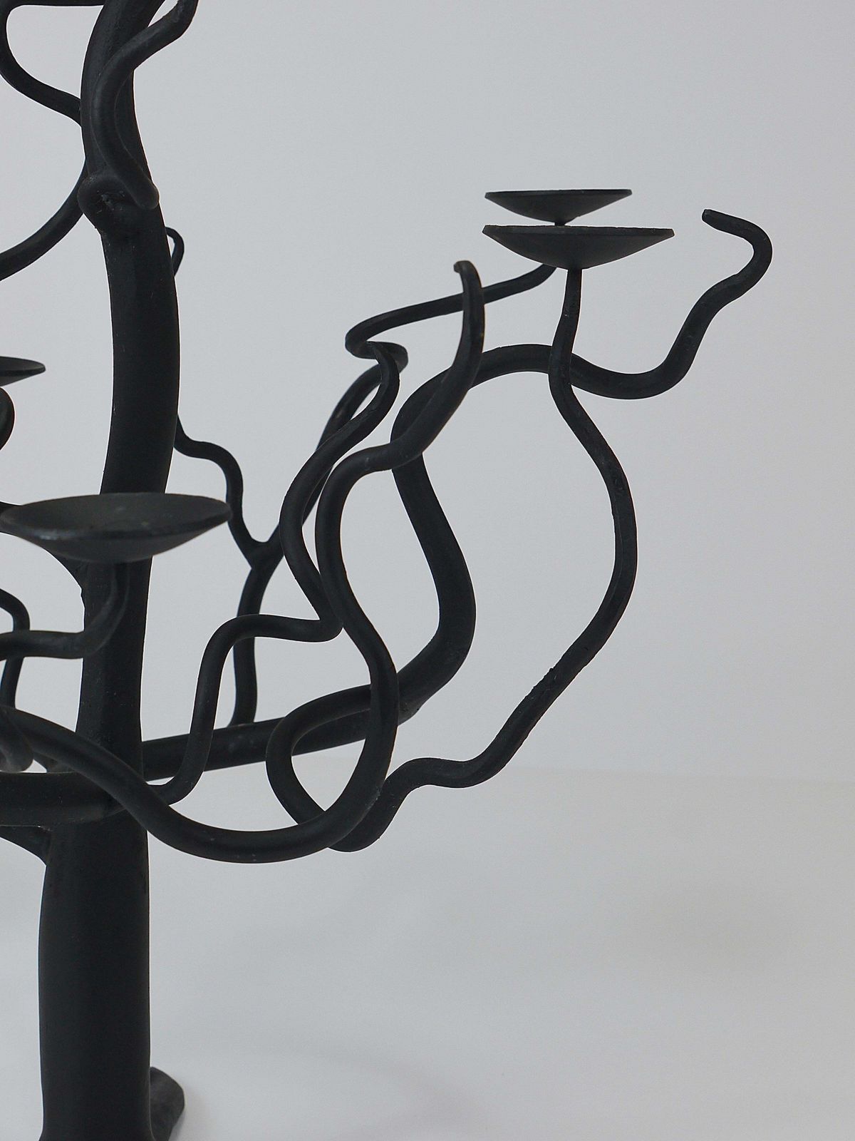 Sculptural Brutalist Tree Of Life Hand Forged Candelabra Candle Holder, 1970s photo vintage