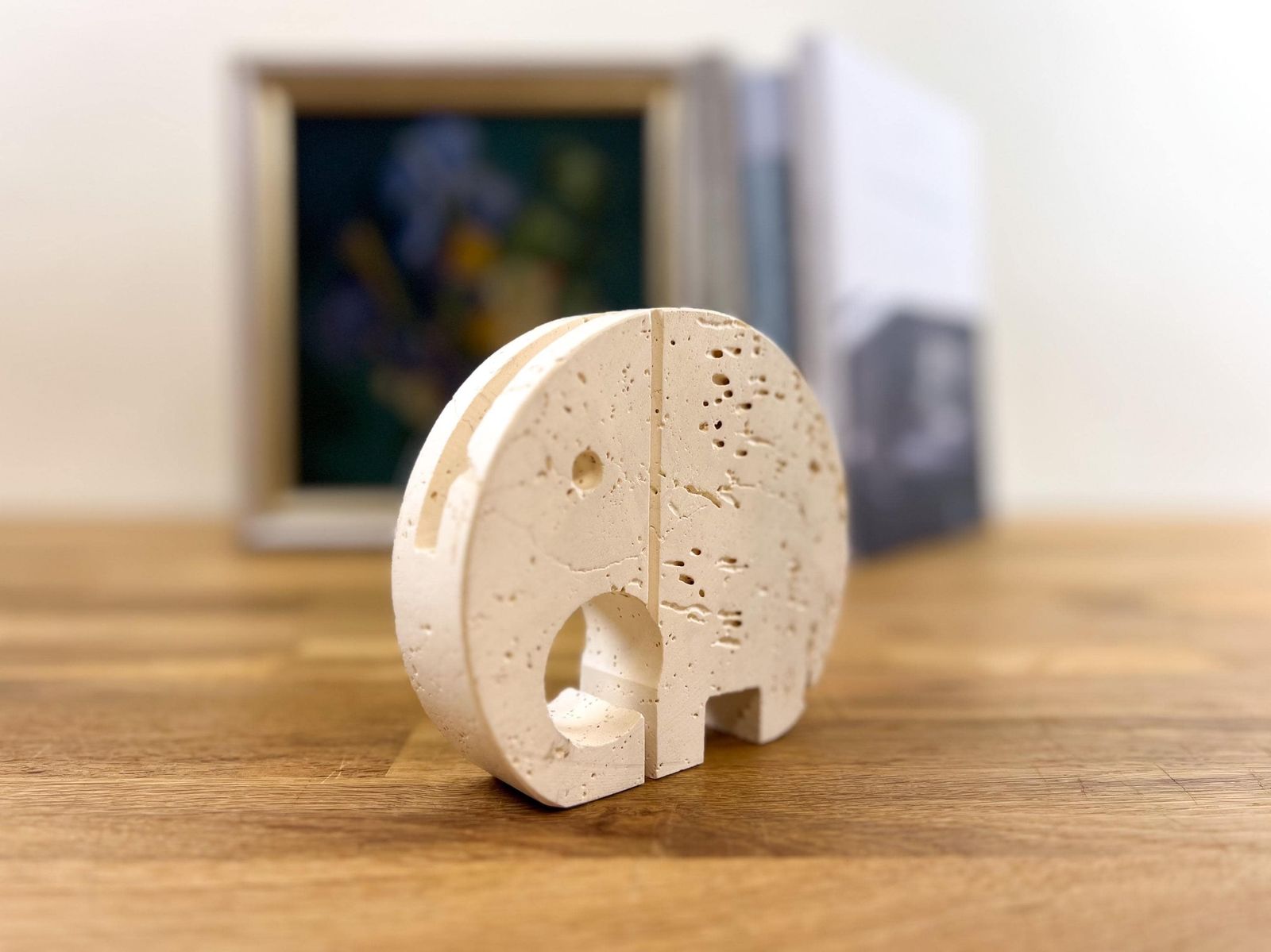Travertine Elephant Letter Holder By Fratelli Mannelli   Enzo Mari Sculpture   Vintage Italian Design