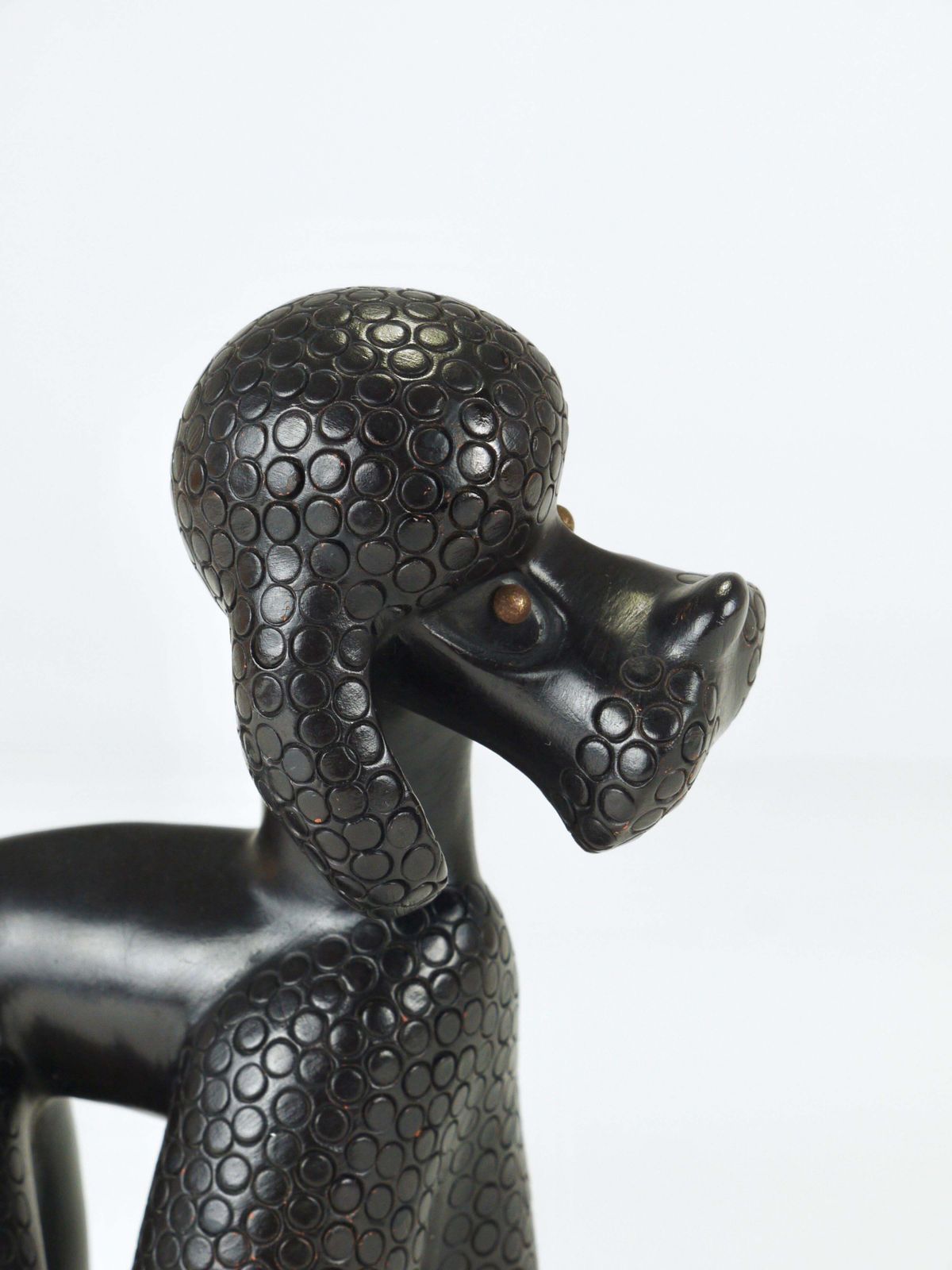 Charming Dog Poodle Sculpture Figurine By Leopold Anzengruber, Austria, 1950s photo vinterior