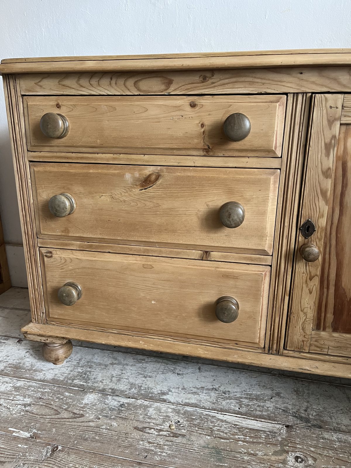 photo buy A Stunning Victorian Pine Dresser Base/Sideboard With Three Drawers
